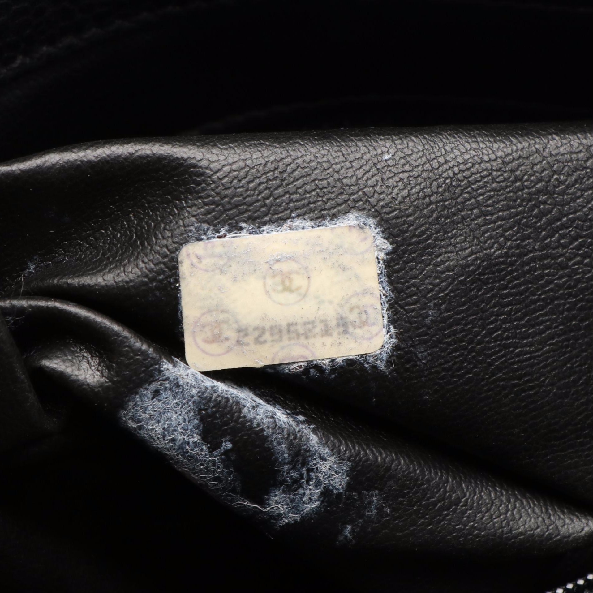 Chanel CC Black Cavier Leather Chain Tote Bag