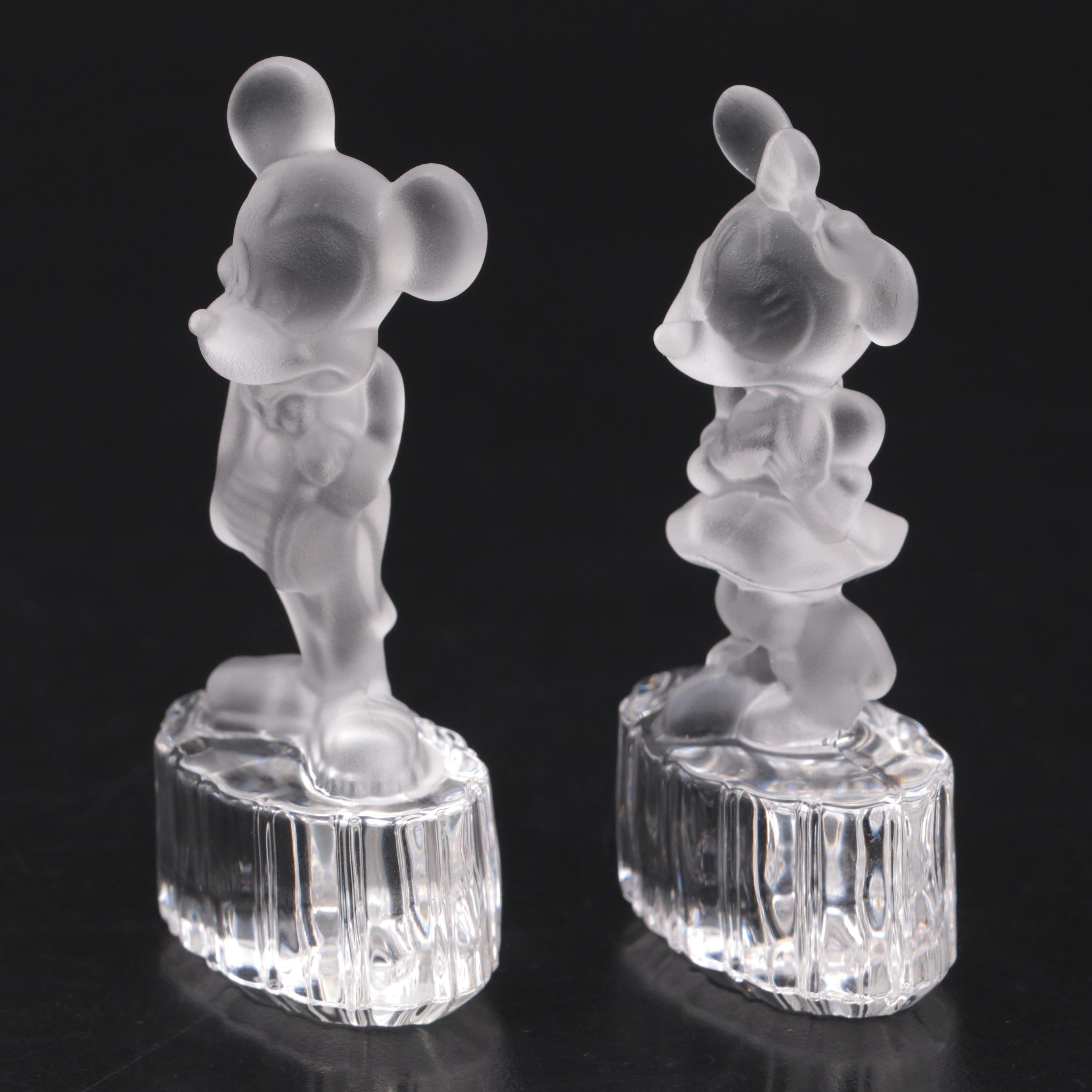 Goebel for Disney Mickey and Minnie Mouse Crystal Figurines