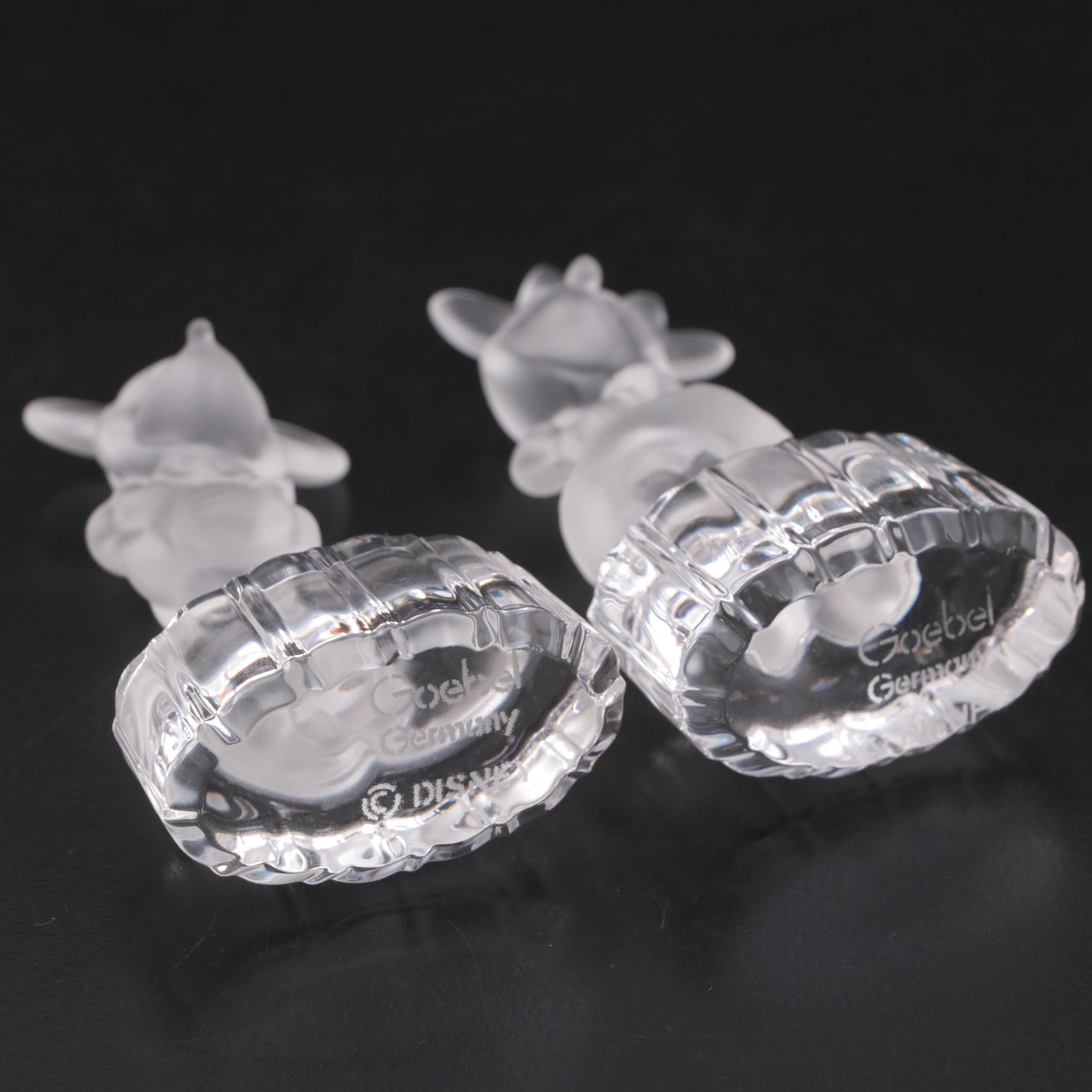 Goebel for Disney Mickey and Minnie Mouse Crystal Figurines