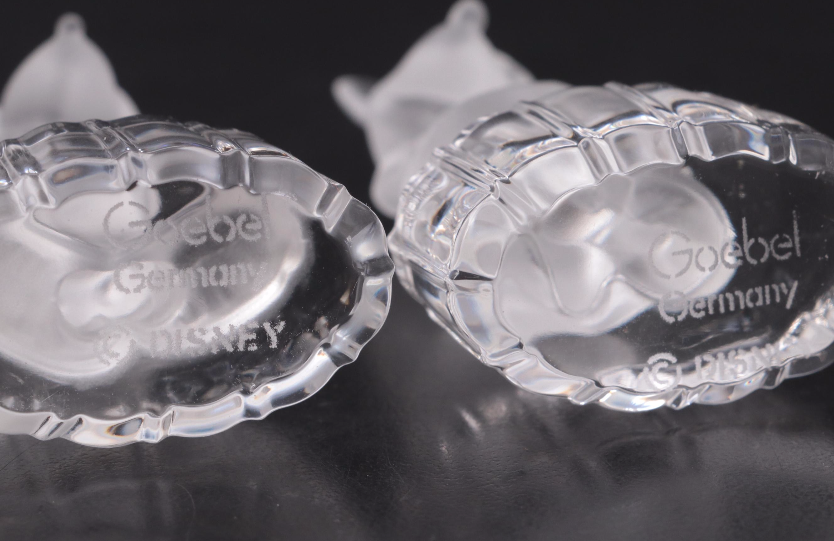 Goebel for Disney Mickey and Minnie Mouse Crystal Figurines