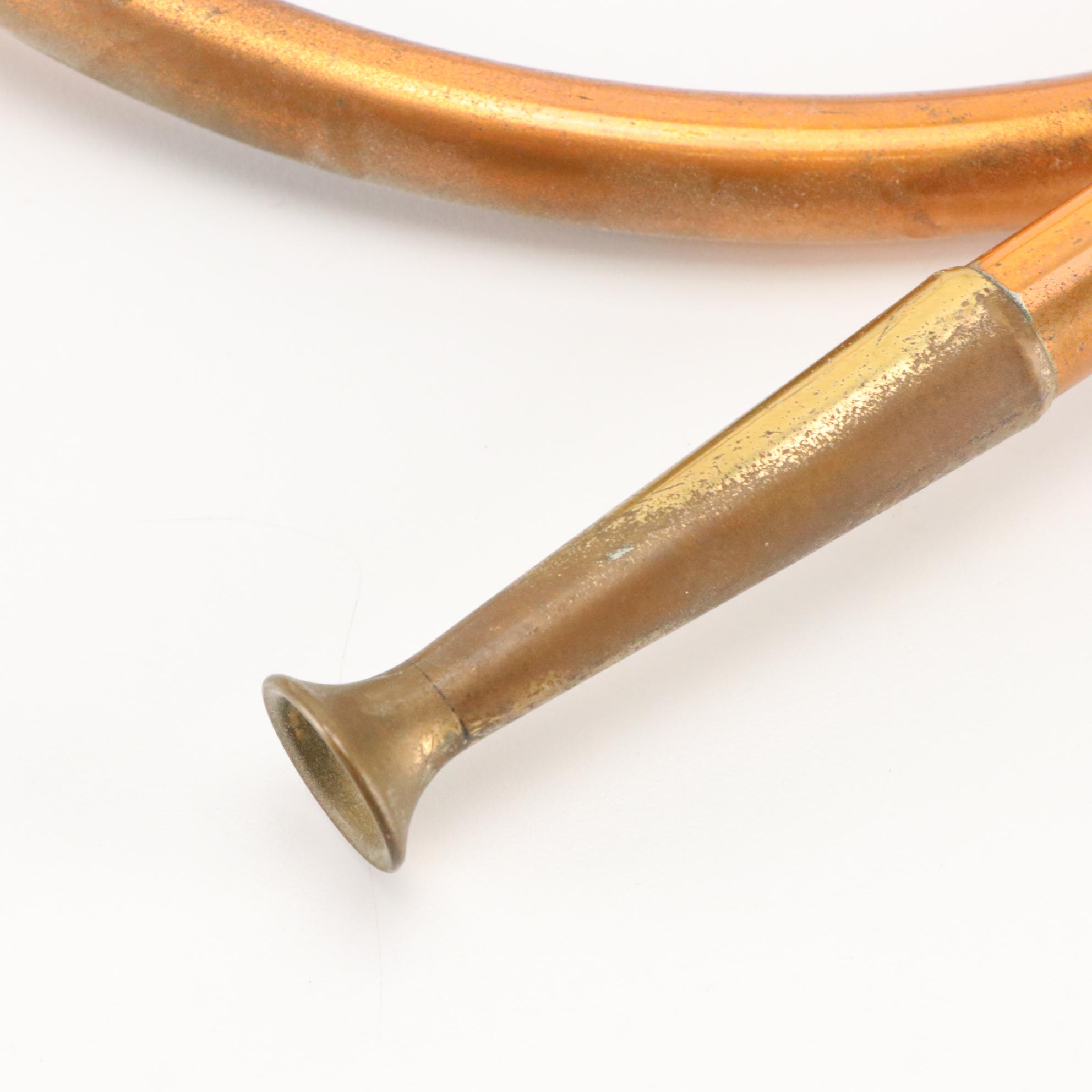 English Northamptonshire Regiment Bugle with Fox Hunting Signaling Horn