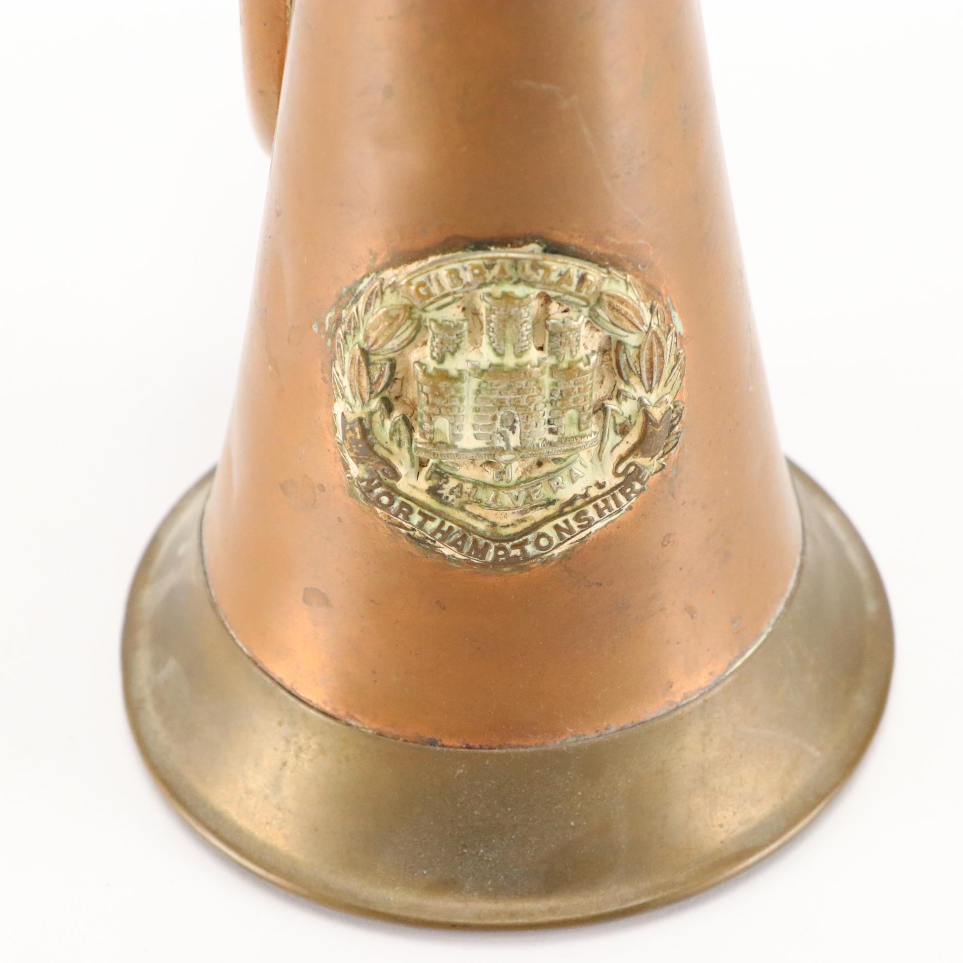 English Northamptonshire Regiment Bugle with Fox Hunting Signaling Horn