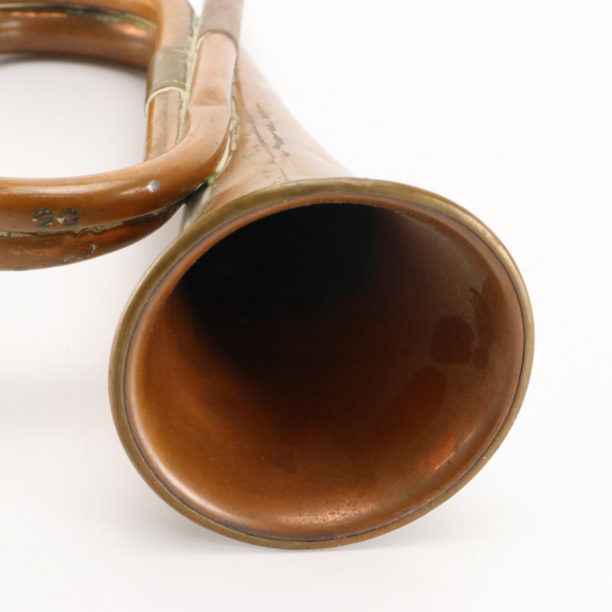 English Northamptonshire Regiment Bugle with Fox Hunting Signaling Horn