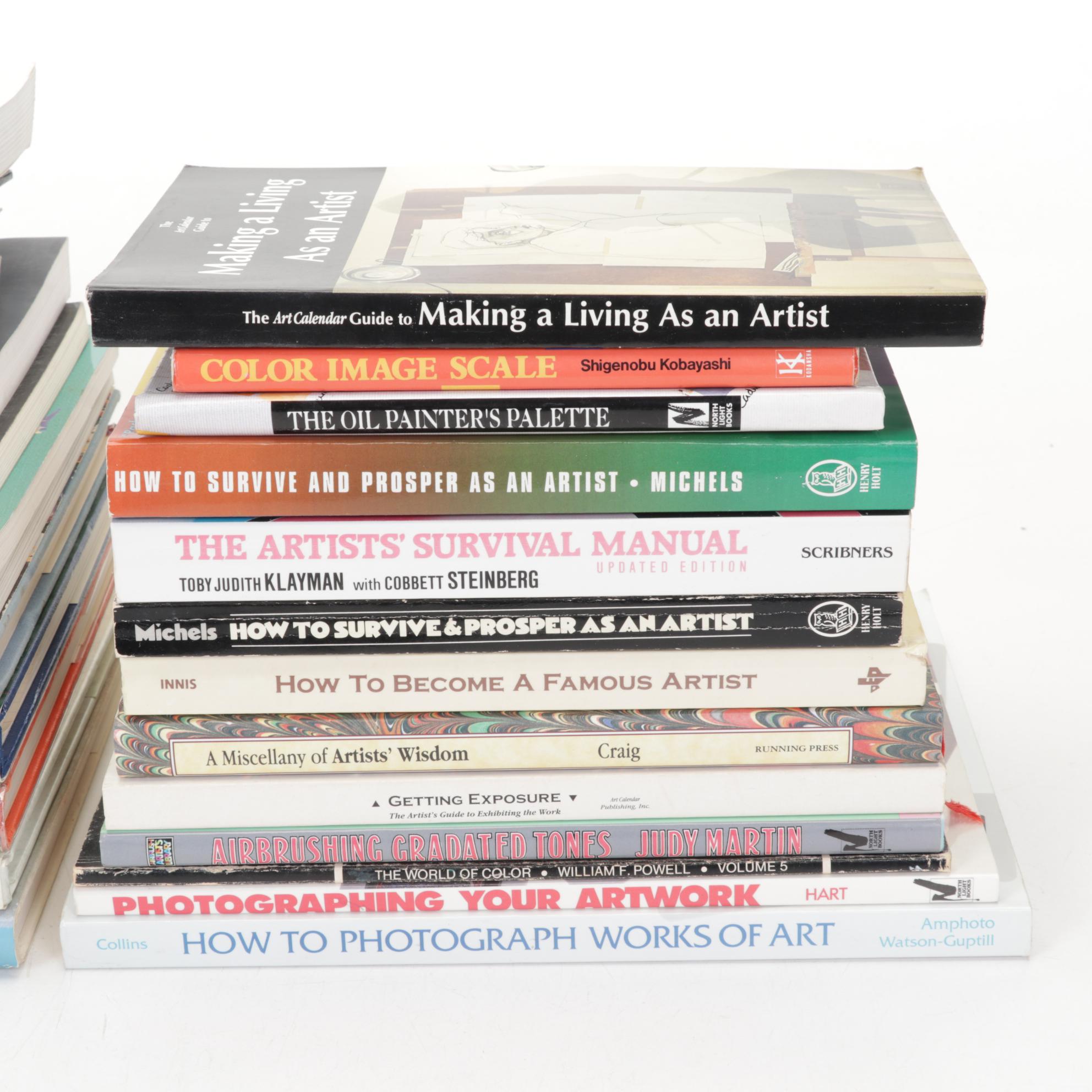 Collection of Art Reference Books Including How to Market Artwork and Painting