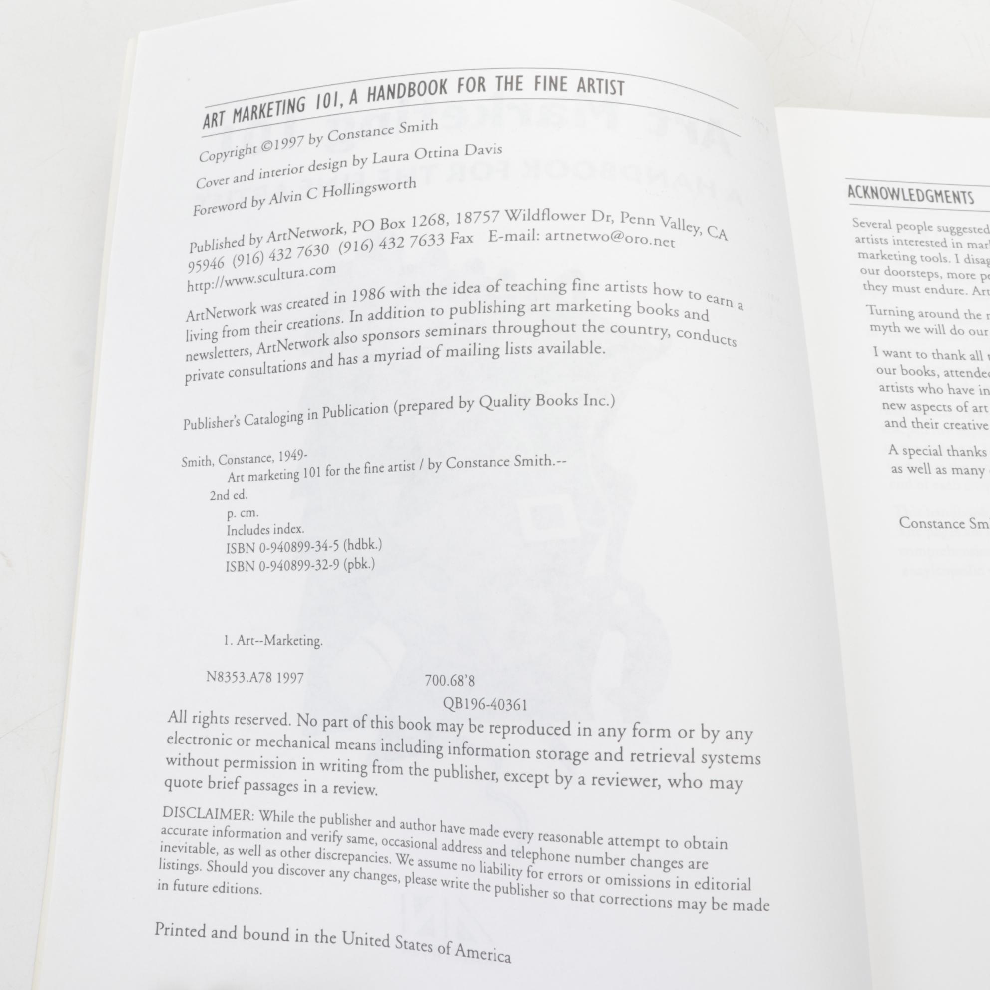 Collection of Art Reference Books Including How to Market Artwork and Painting