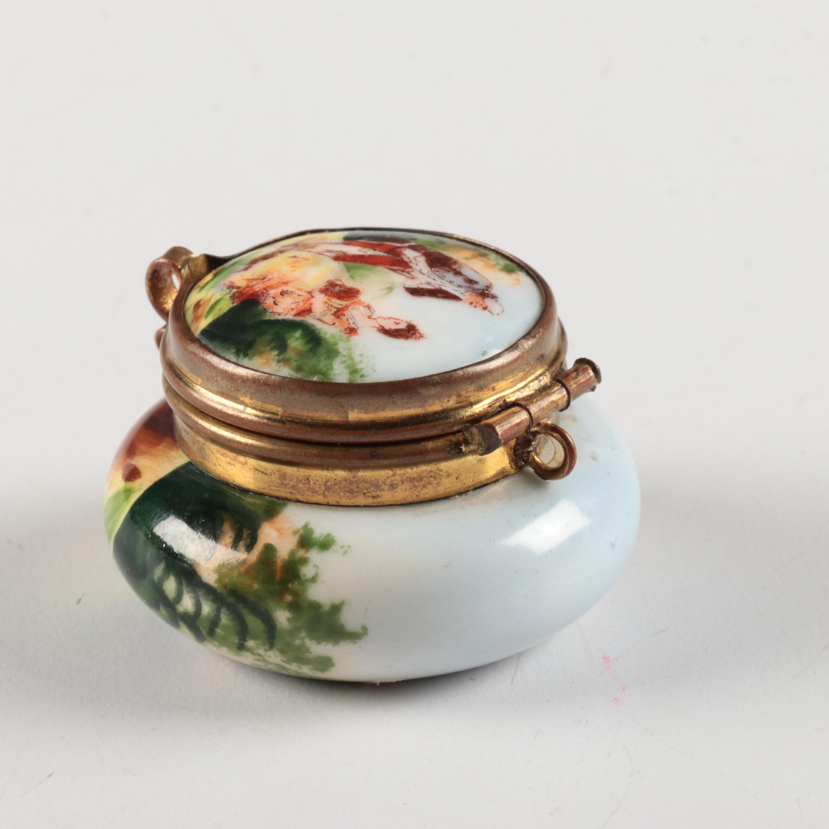 Palace Crest Bone China Box, Chinese Silvered Enameled Metal Box, More