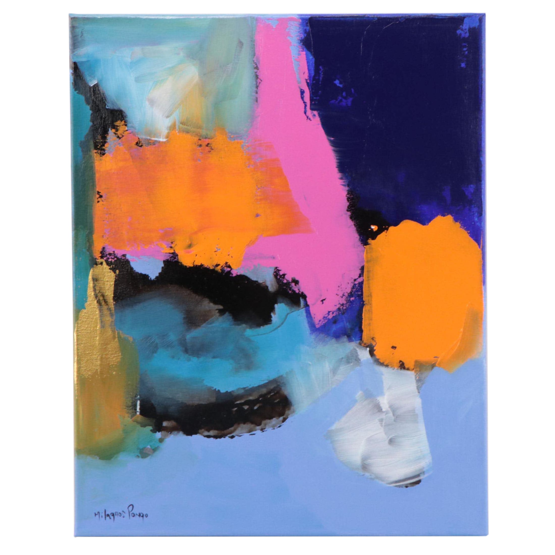 Milagros Pongo Abstract Mixed Media Painting "Done"