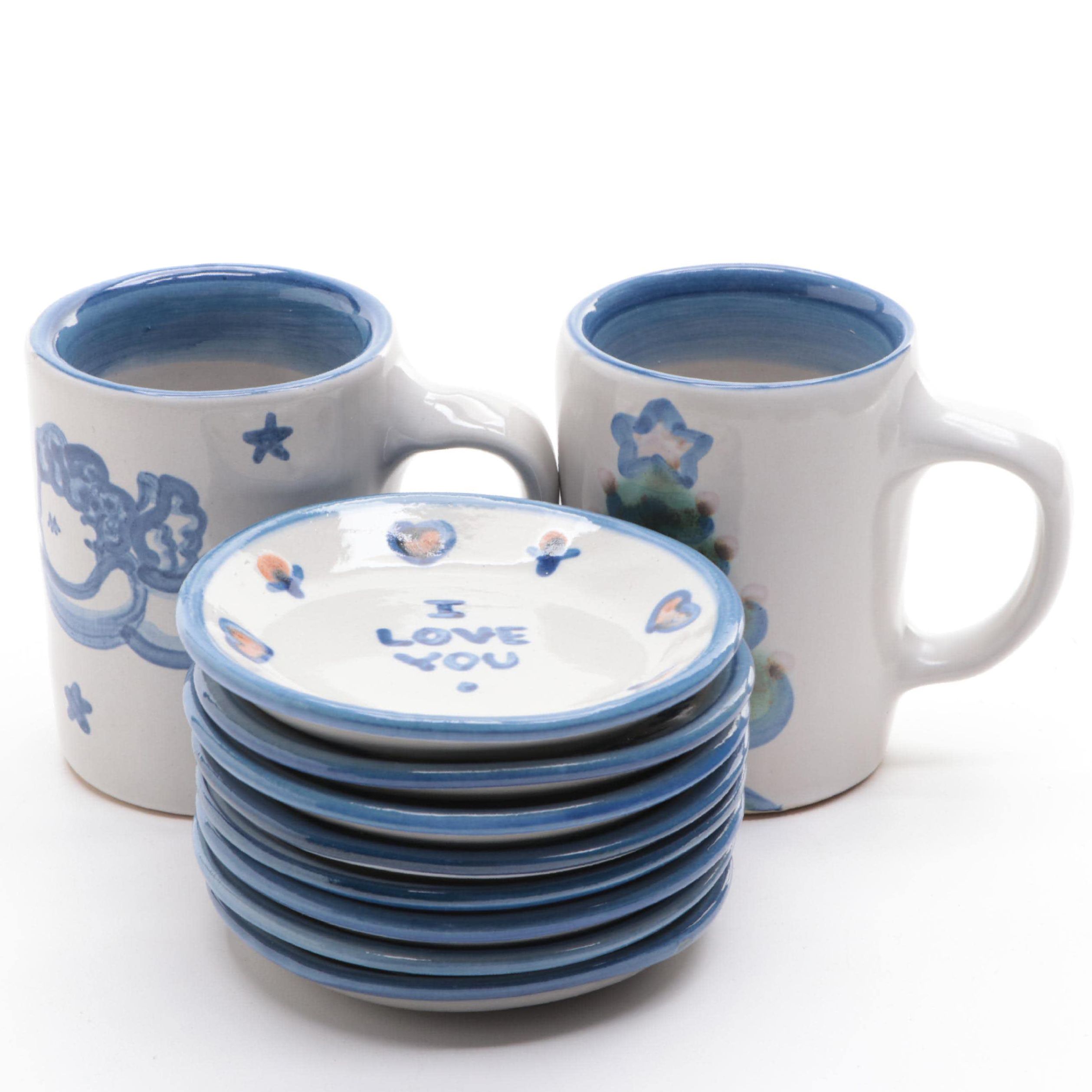 M. A. Hadley Stoneware Mugs and Coasters