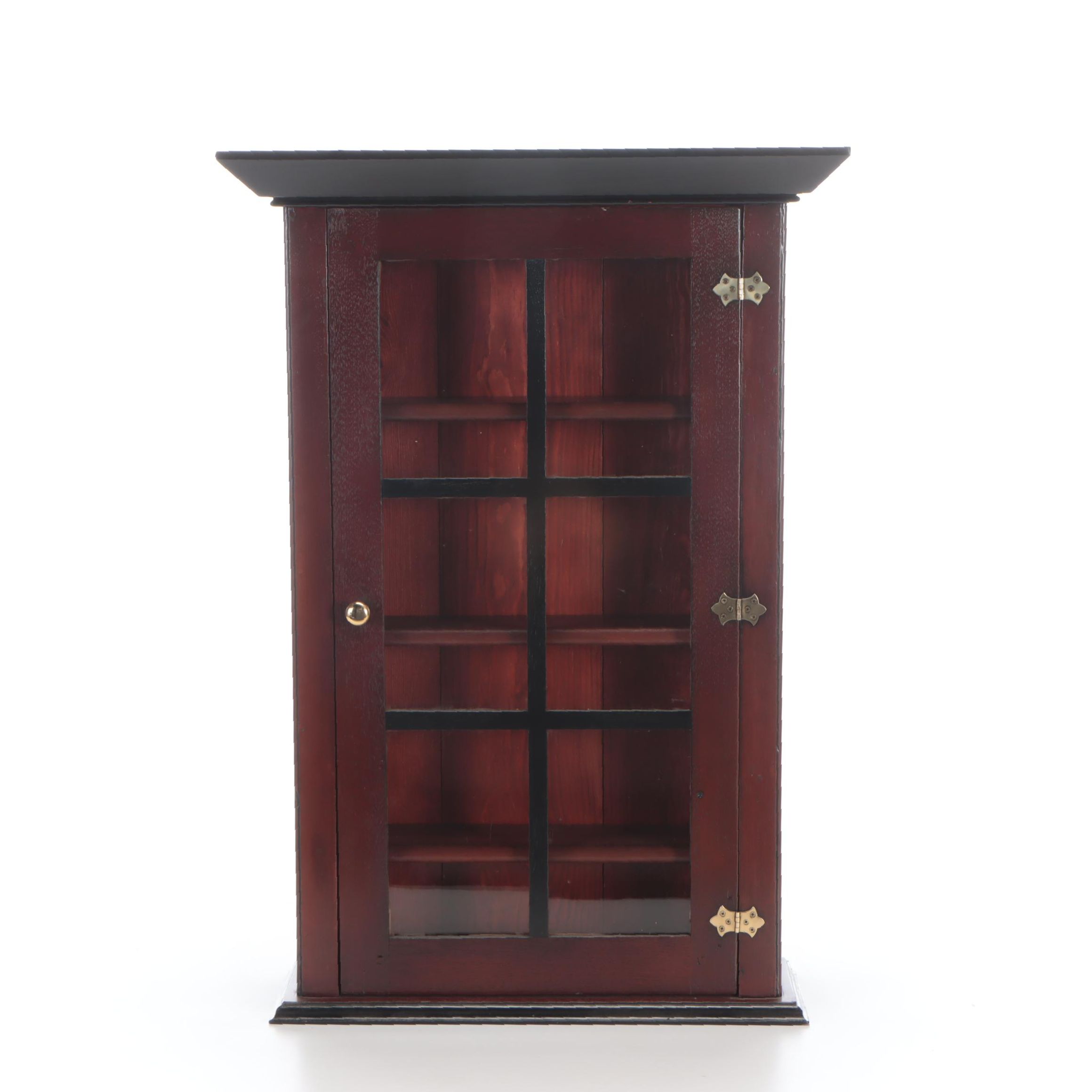 American Primitive Style Hardwood Table-Top Cabinet