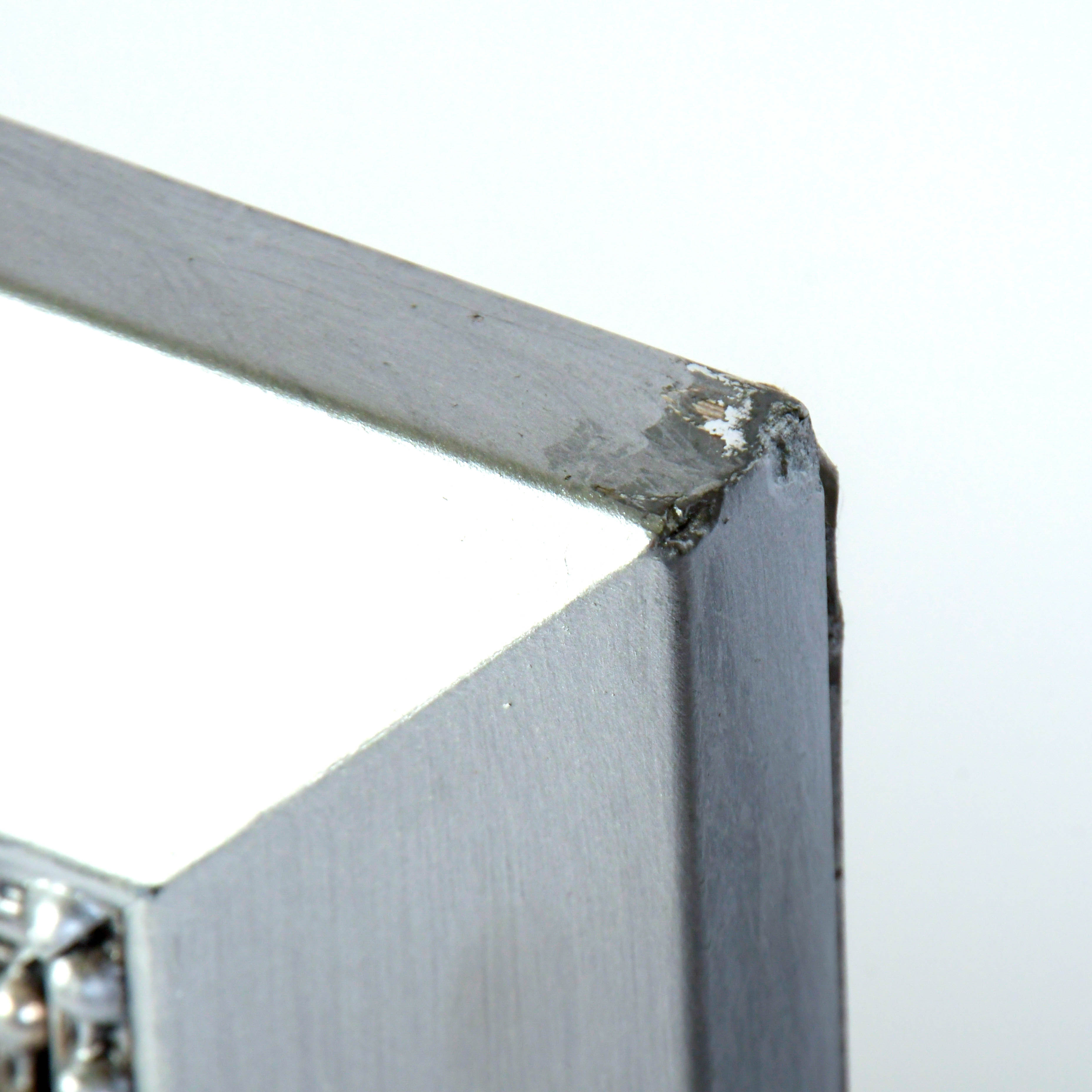 Beaded Trim Composite Silver Wall Mirror