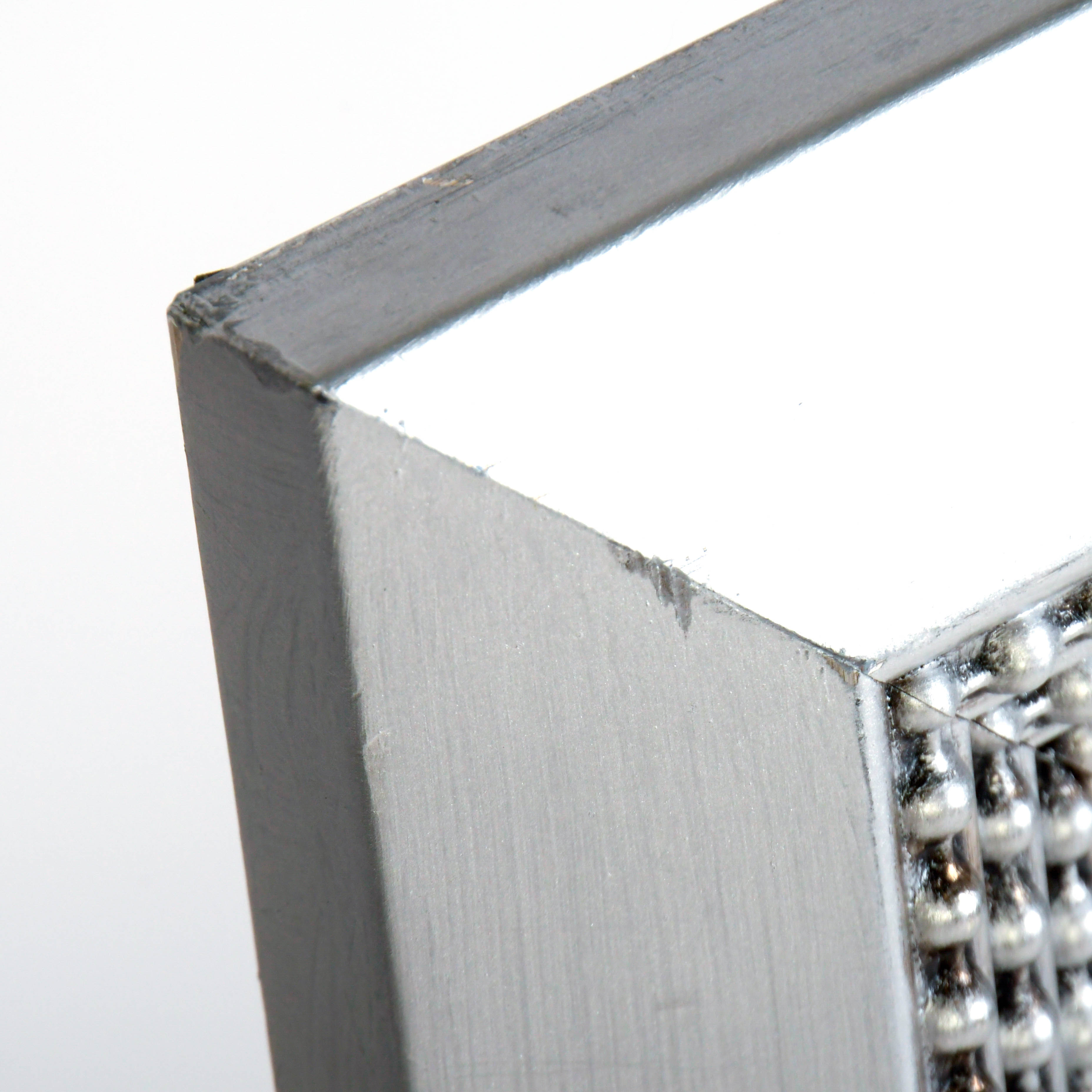 Beaded Trim Composite Silver Wall Mirror