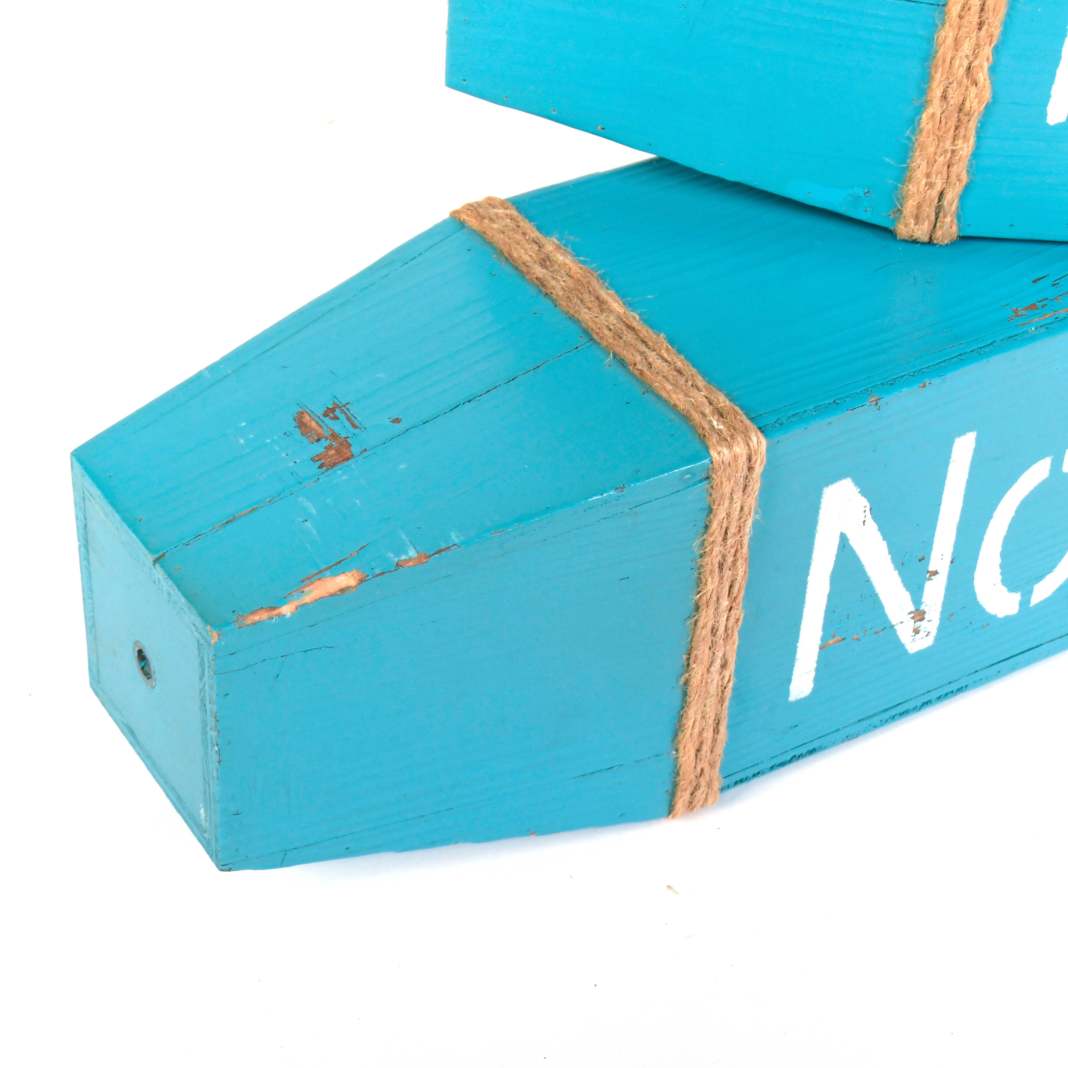 Folk Art Carved Wooden Whale on Metal Stand and Decorative Pier Markers