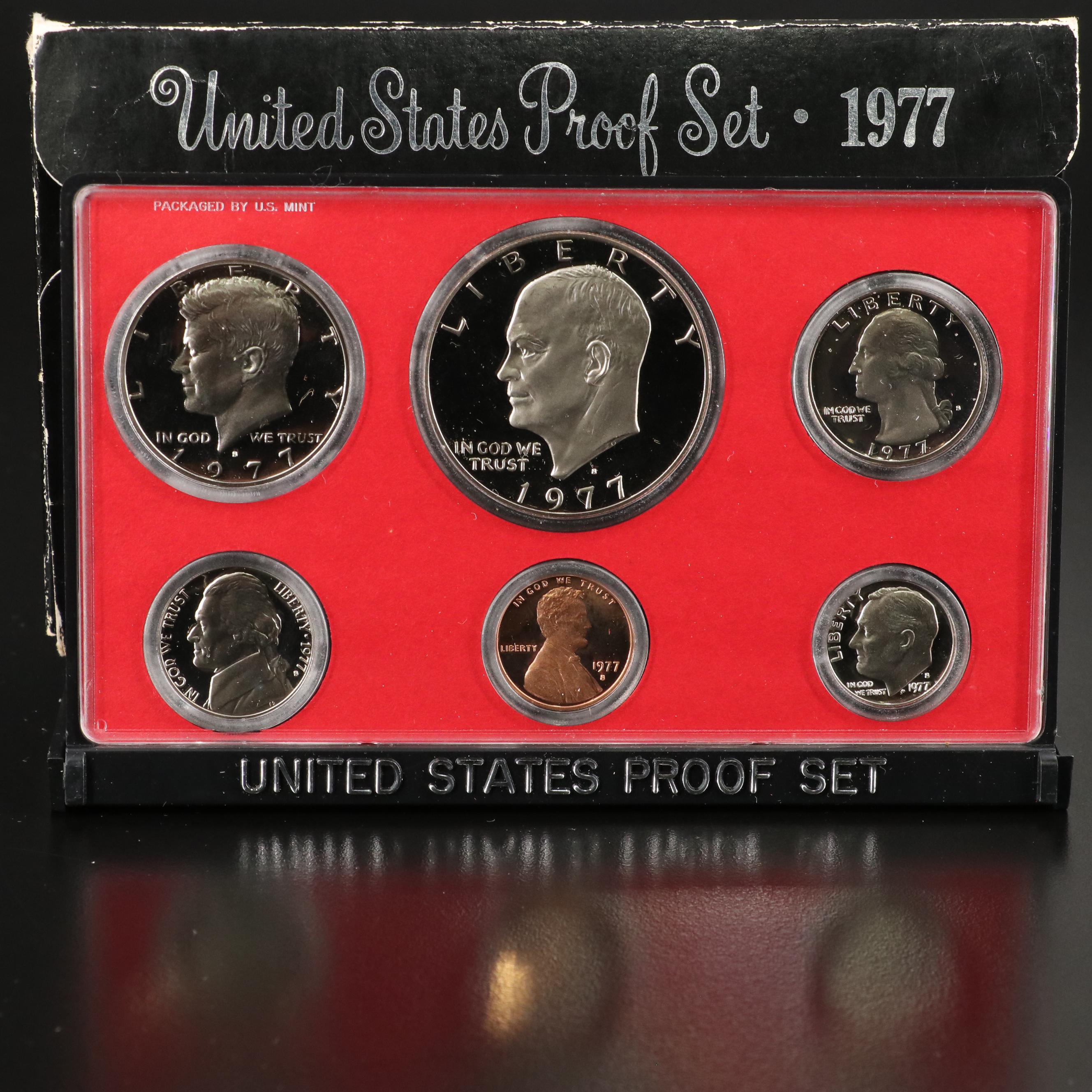 Large Assortment of Foreign Postage Stamps and a U.S. Mint Coin Proof Set