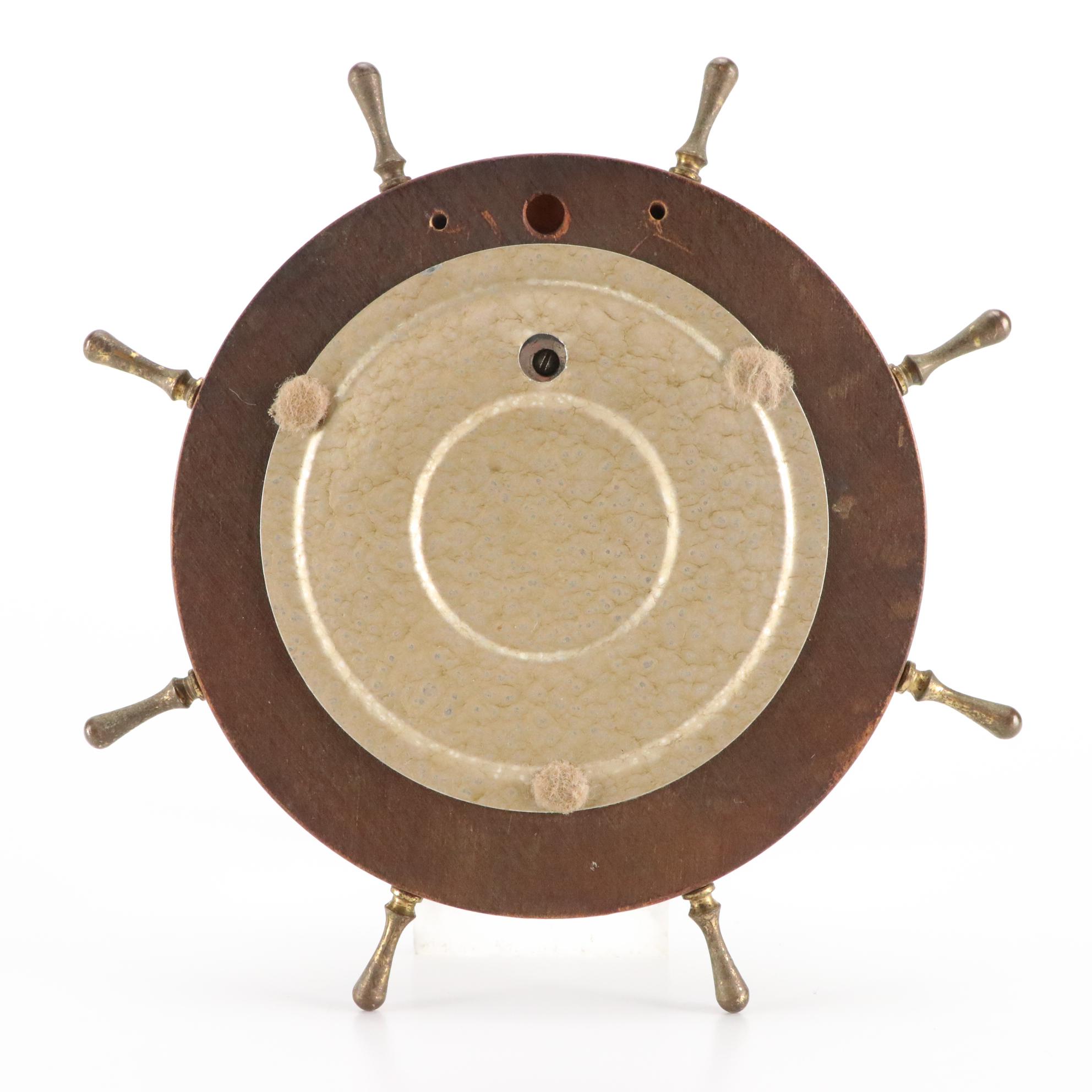 German Brass and Wooden Ships Wheel Barometer