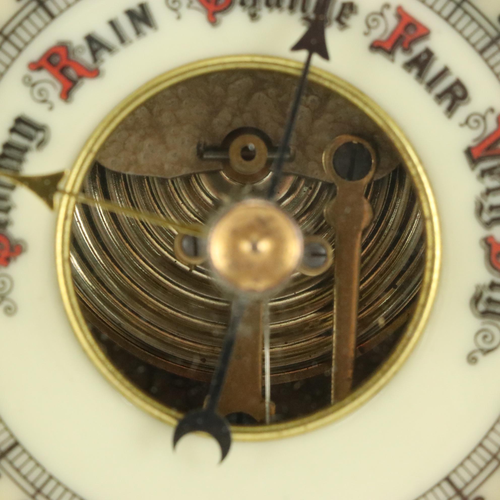 German Brass and Wooden Ships Wheel Barometer