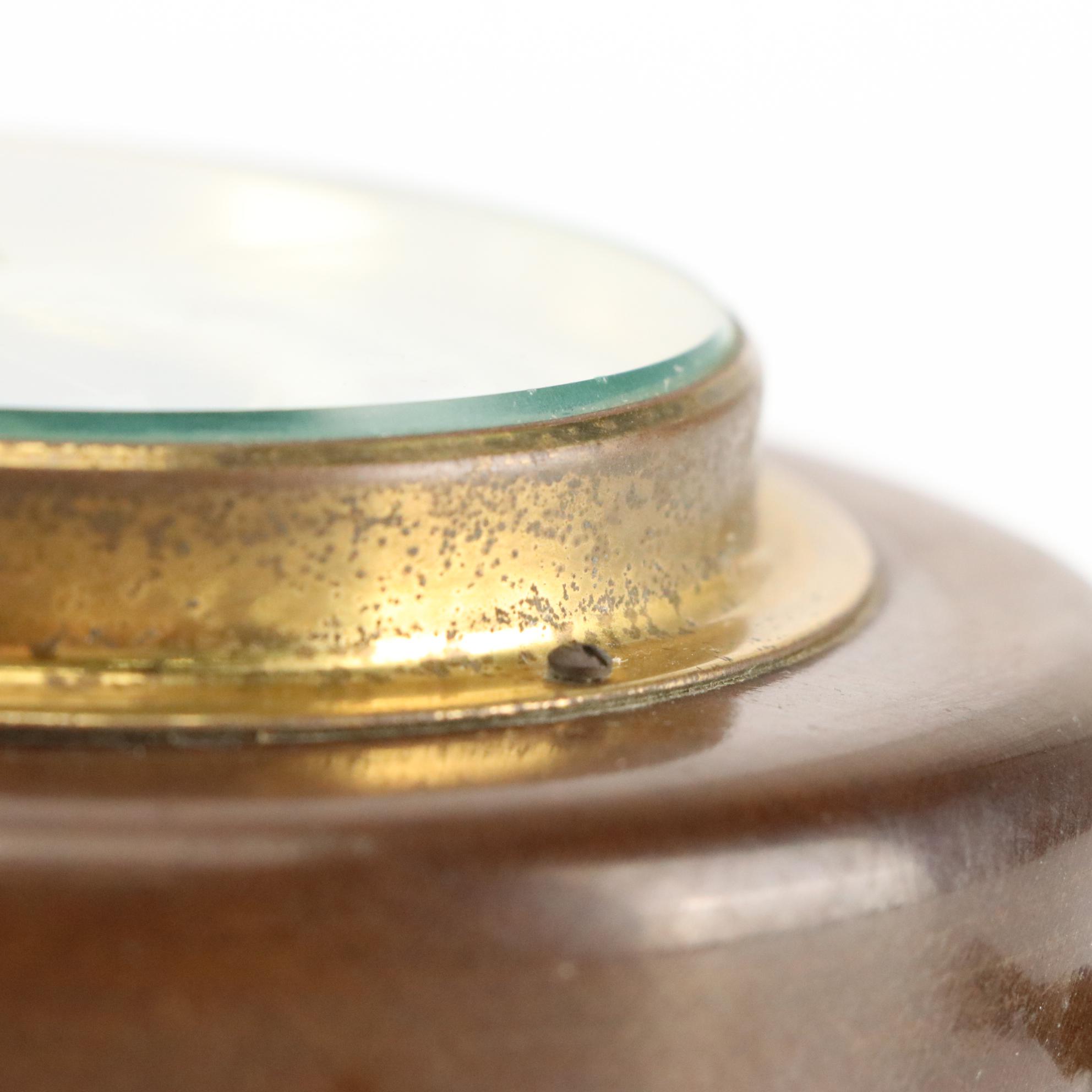 German Brass and Wooden Ships Wheel Barometer