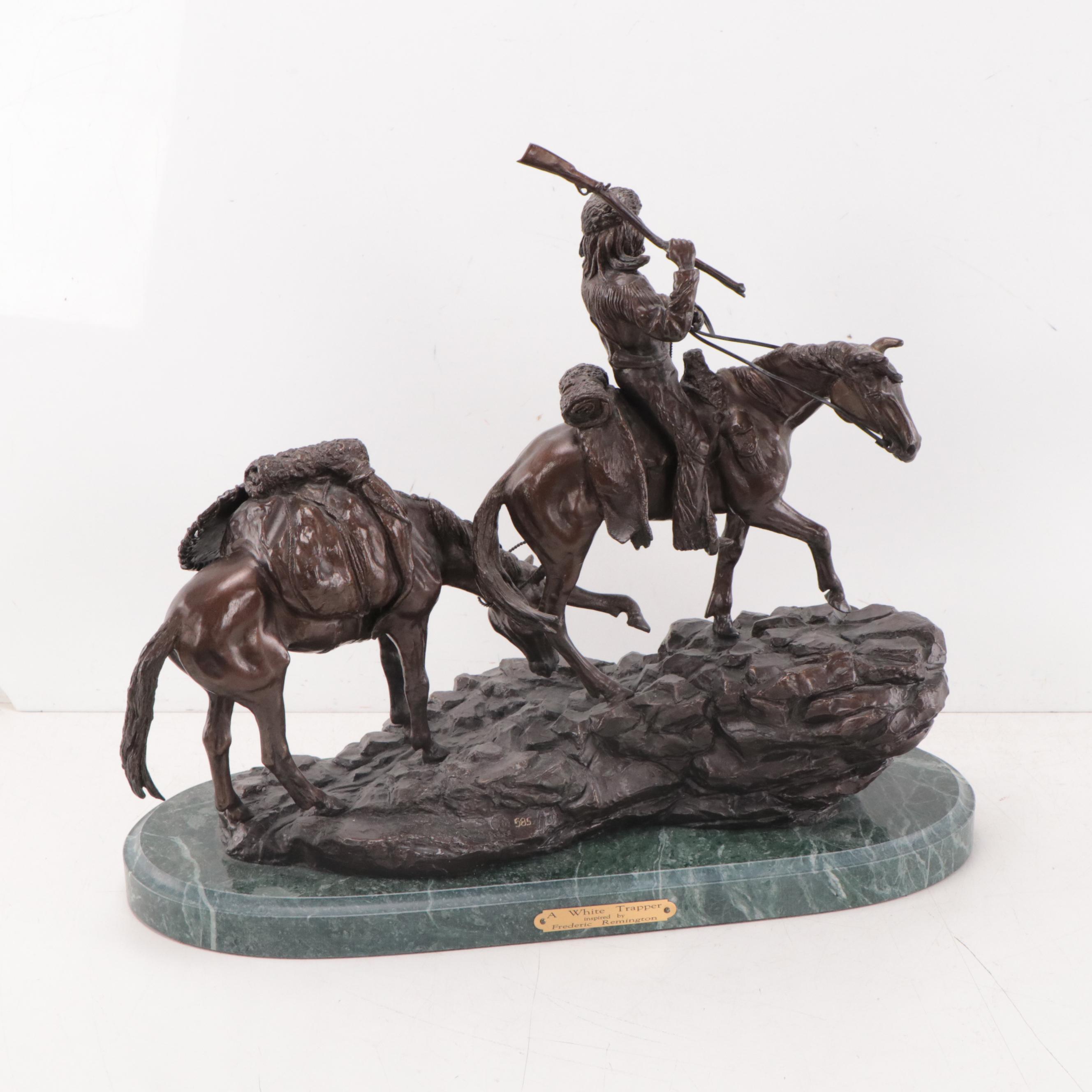 Bronze Sculpture After Frederic Remington "A White Trapper"