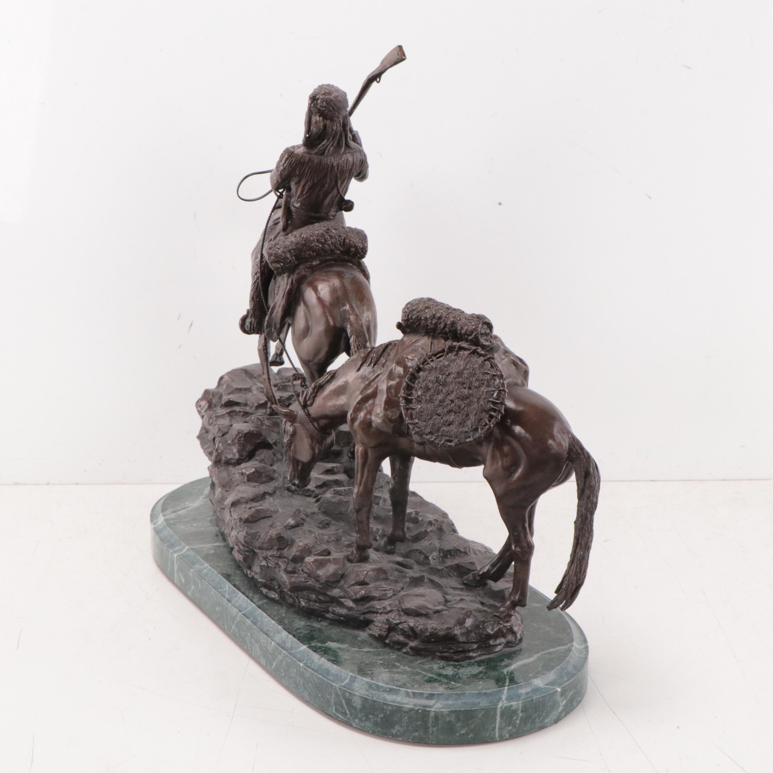 Bronze Sculpture After Frederic Remington "A White Trapper"