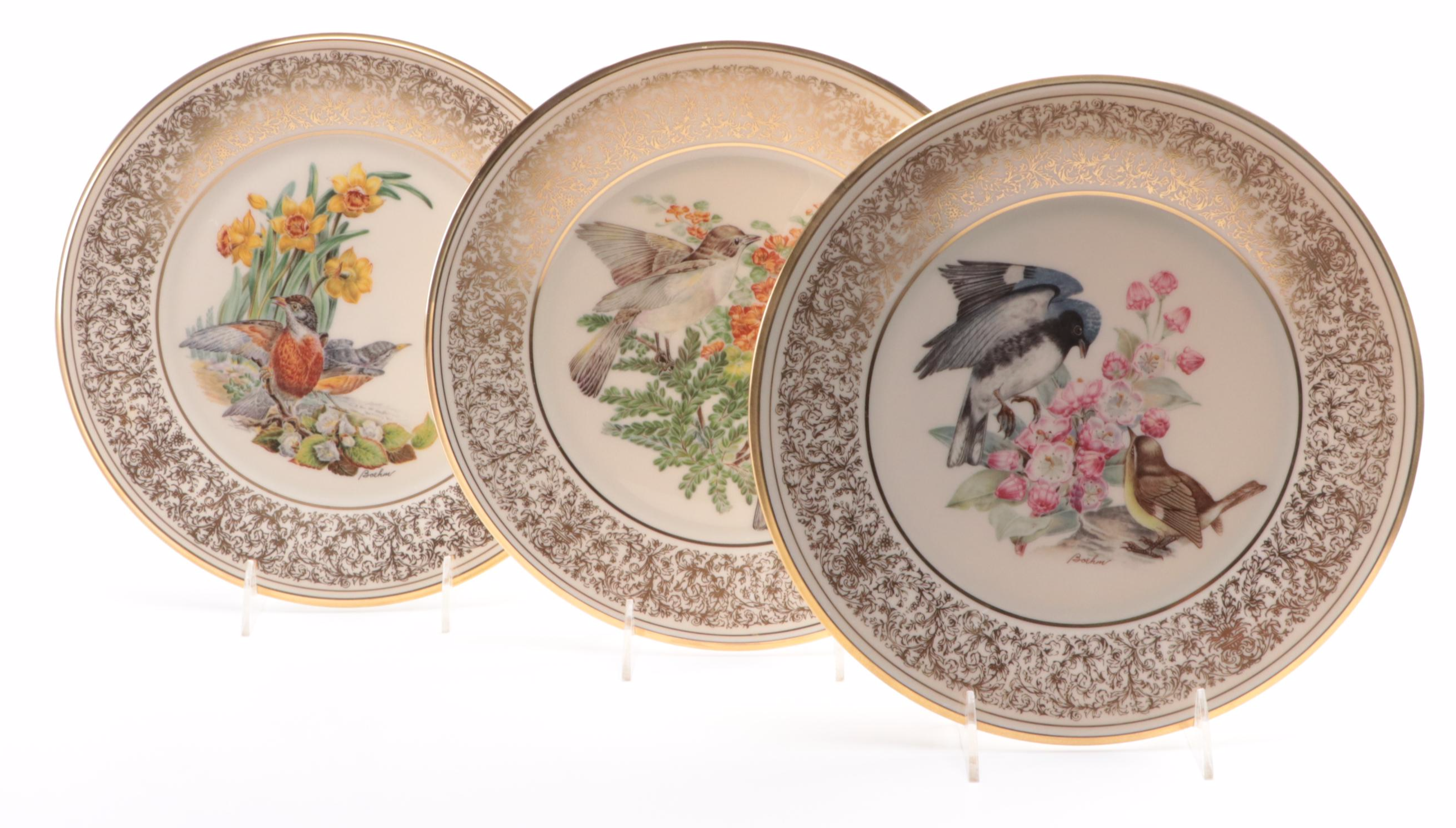 Lenox "Boehm Birds" and "Blue Spruce" Bone China Collector Plates