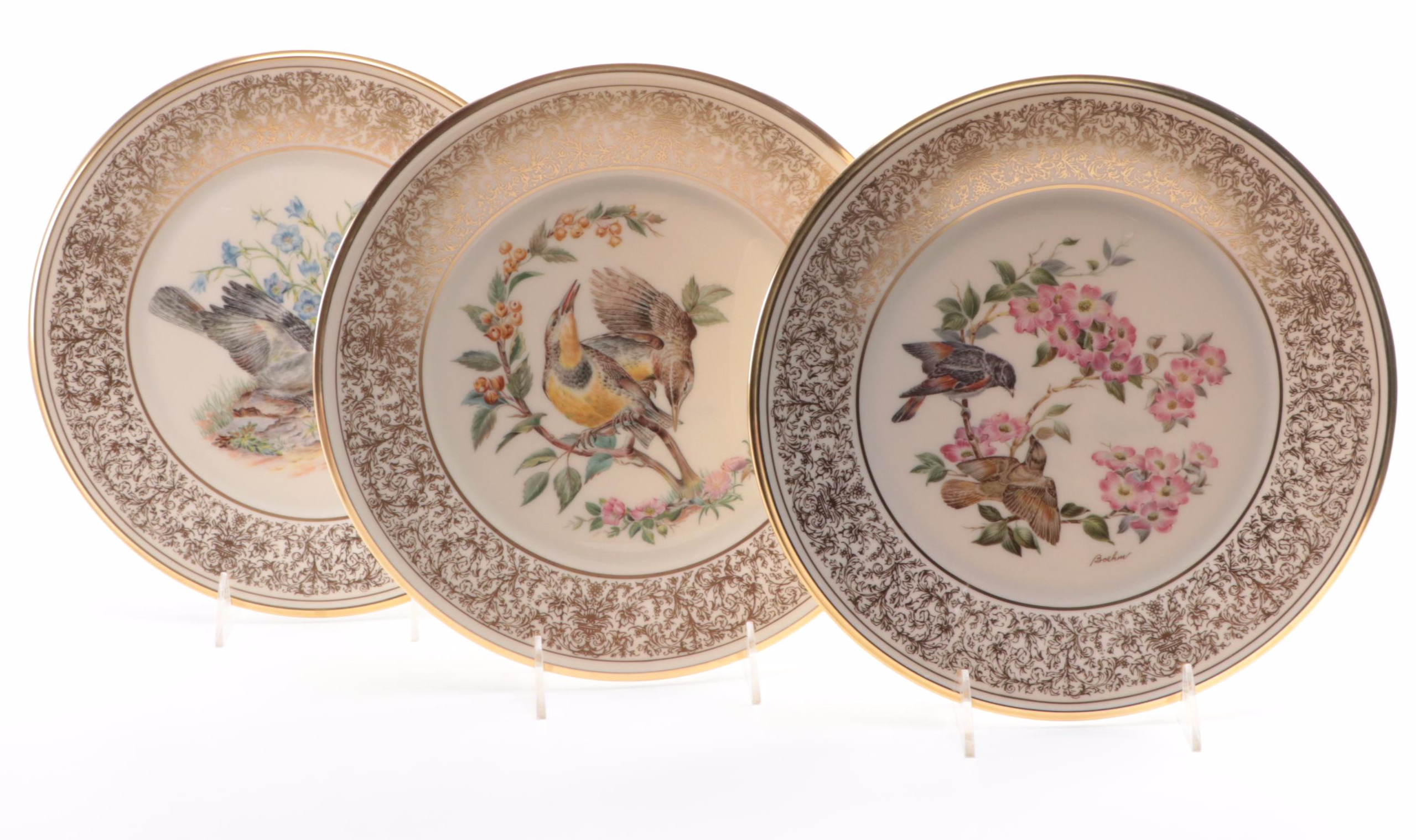 Lenox "Boehm Birds" and "Blue Spruce" Bone China Collector Plates