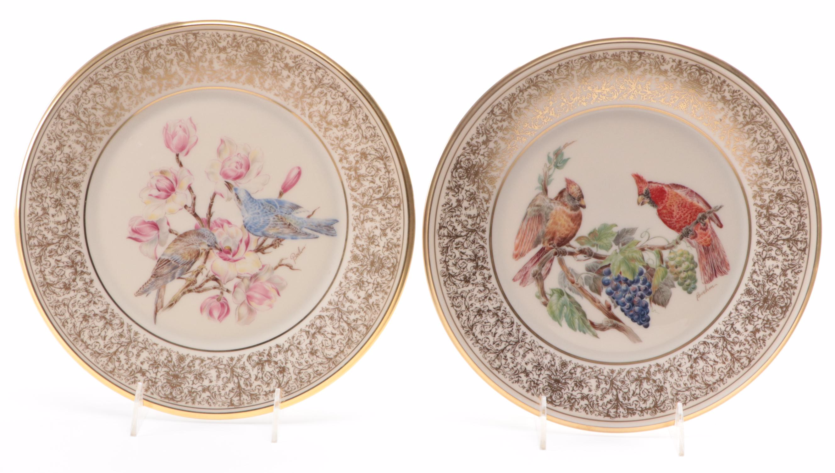 Lenox "Boehm Birds" and "Blue Spruce" Bone China Collector Plates