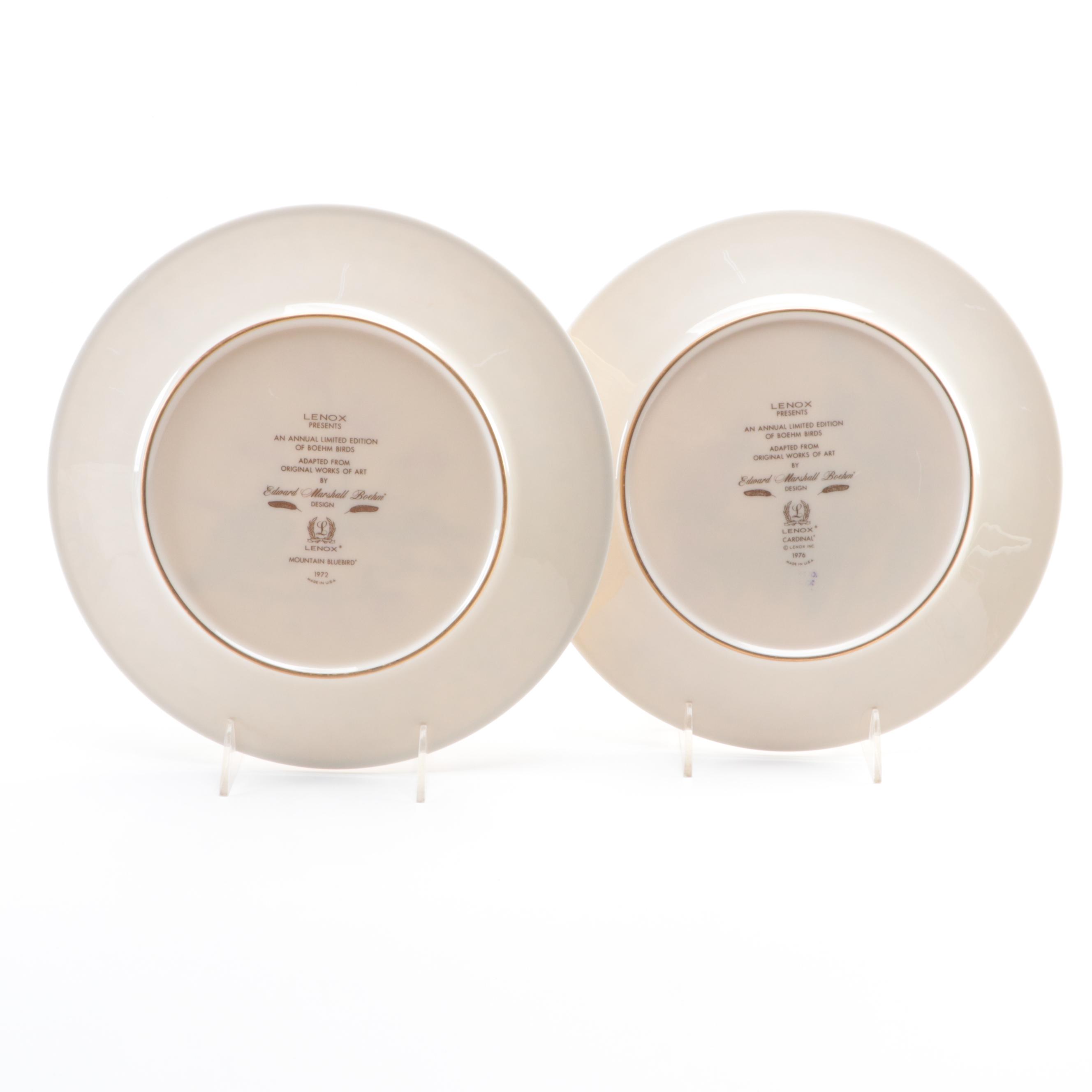 Lenox "Boehm Birds" and "Blue Spruce" Bone China Collector Plates