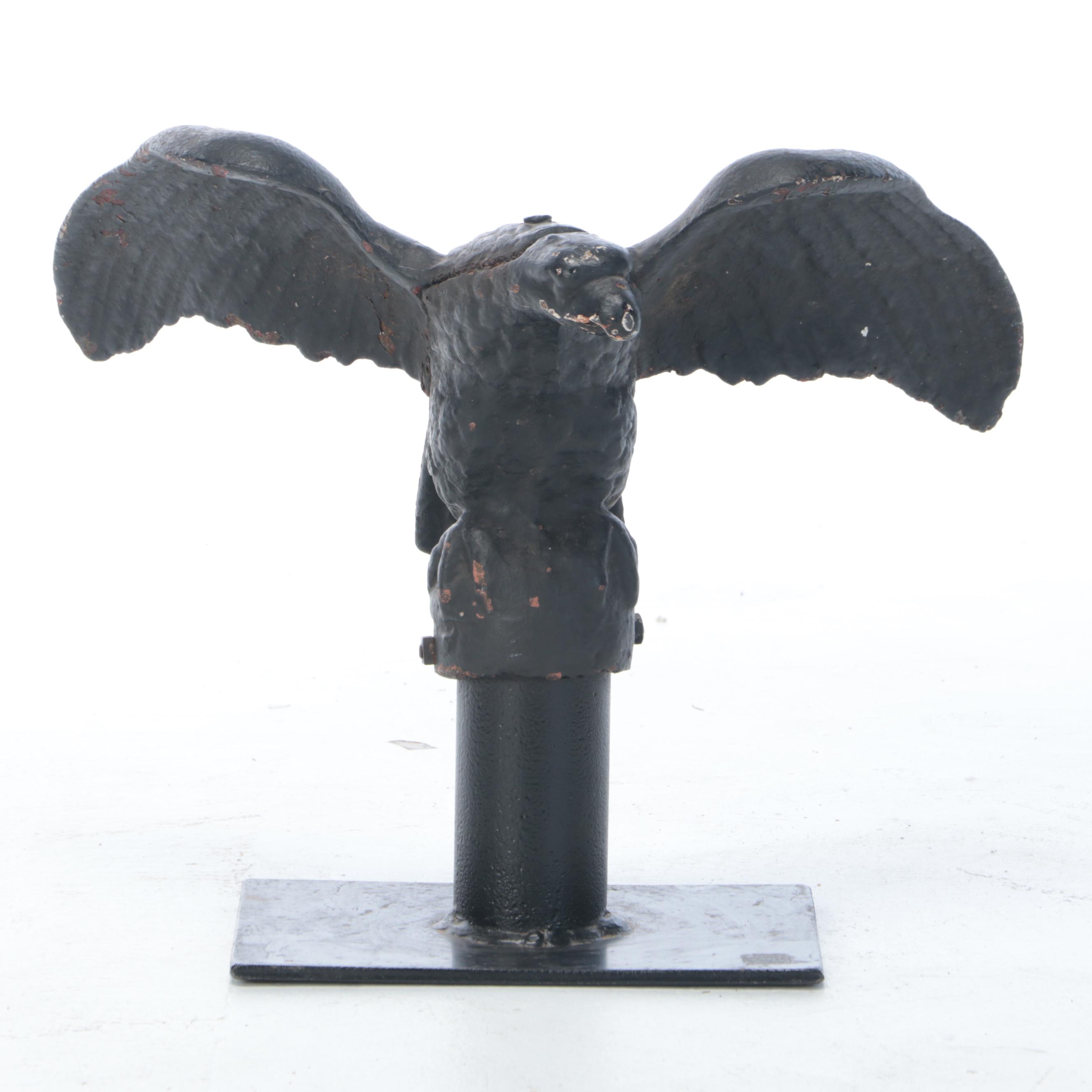 Painted Cast Metal Eagle Flag Pole Finial EBTH