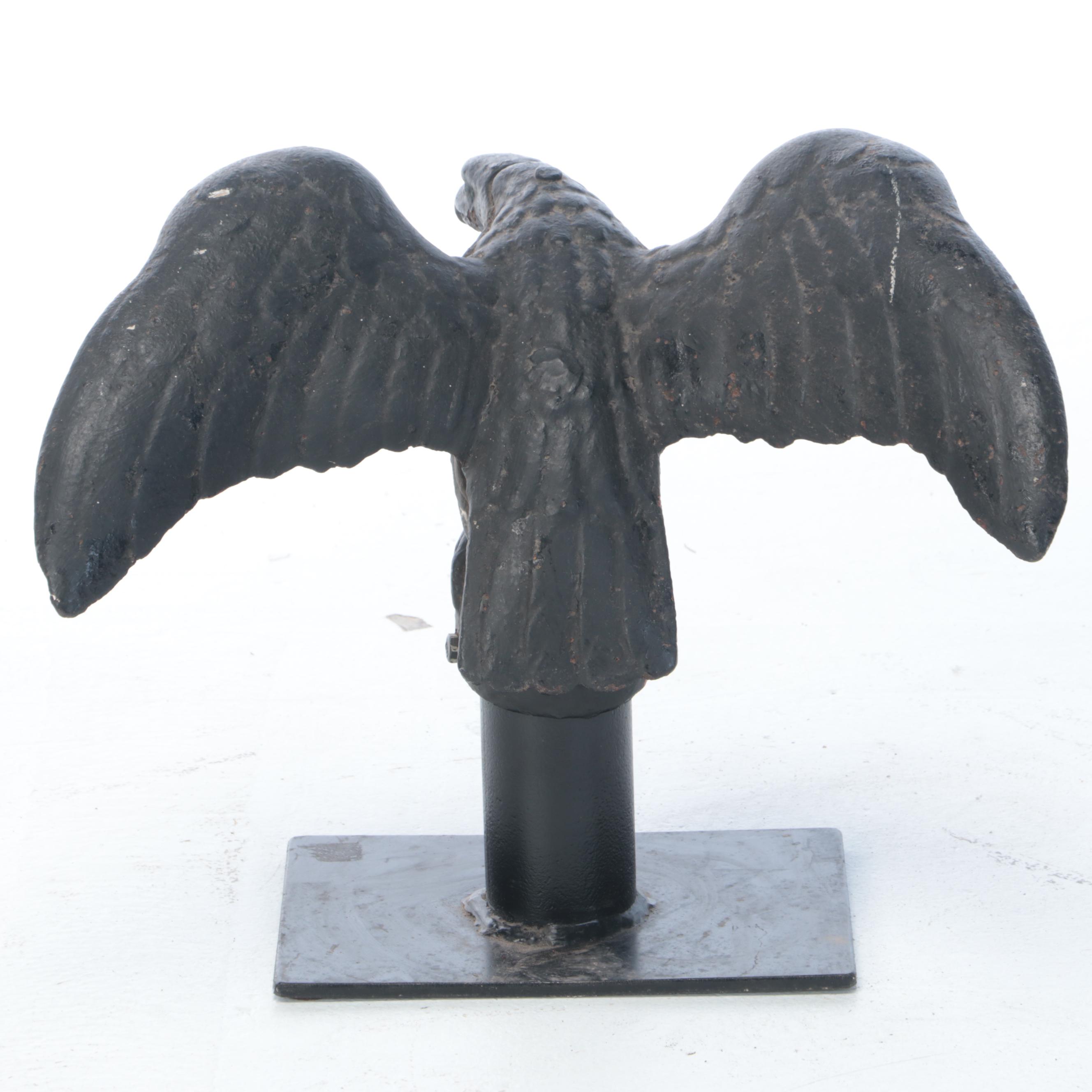 Painted Cast Metal Eagle Flag Pole Finial EBTH