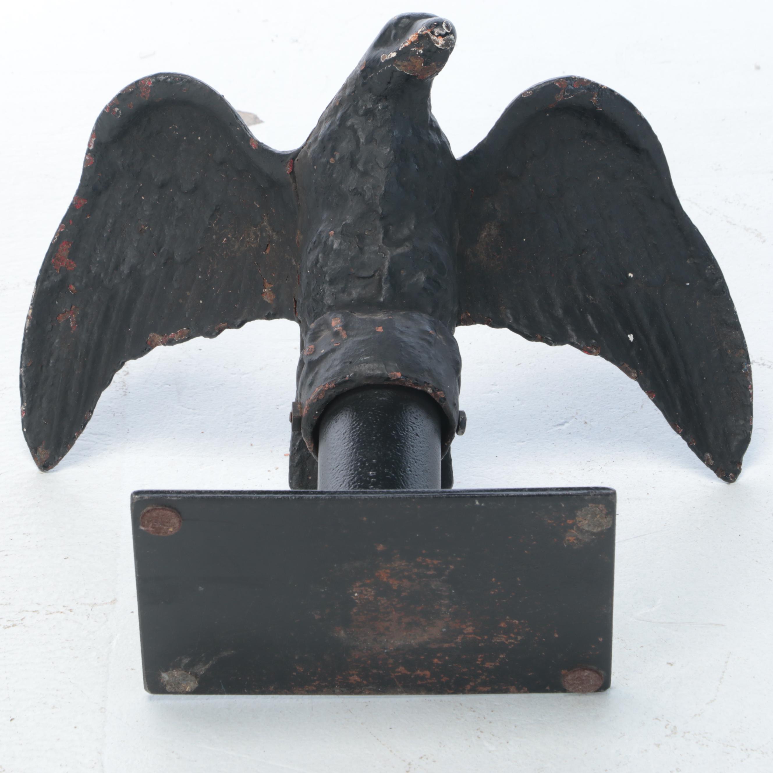 Painted Cast Metal Eagle Flag Pole Finial