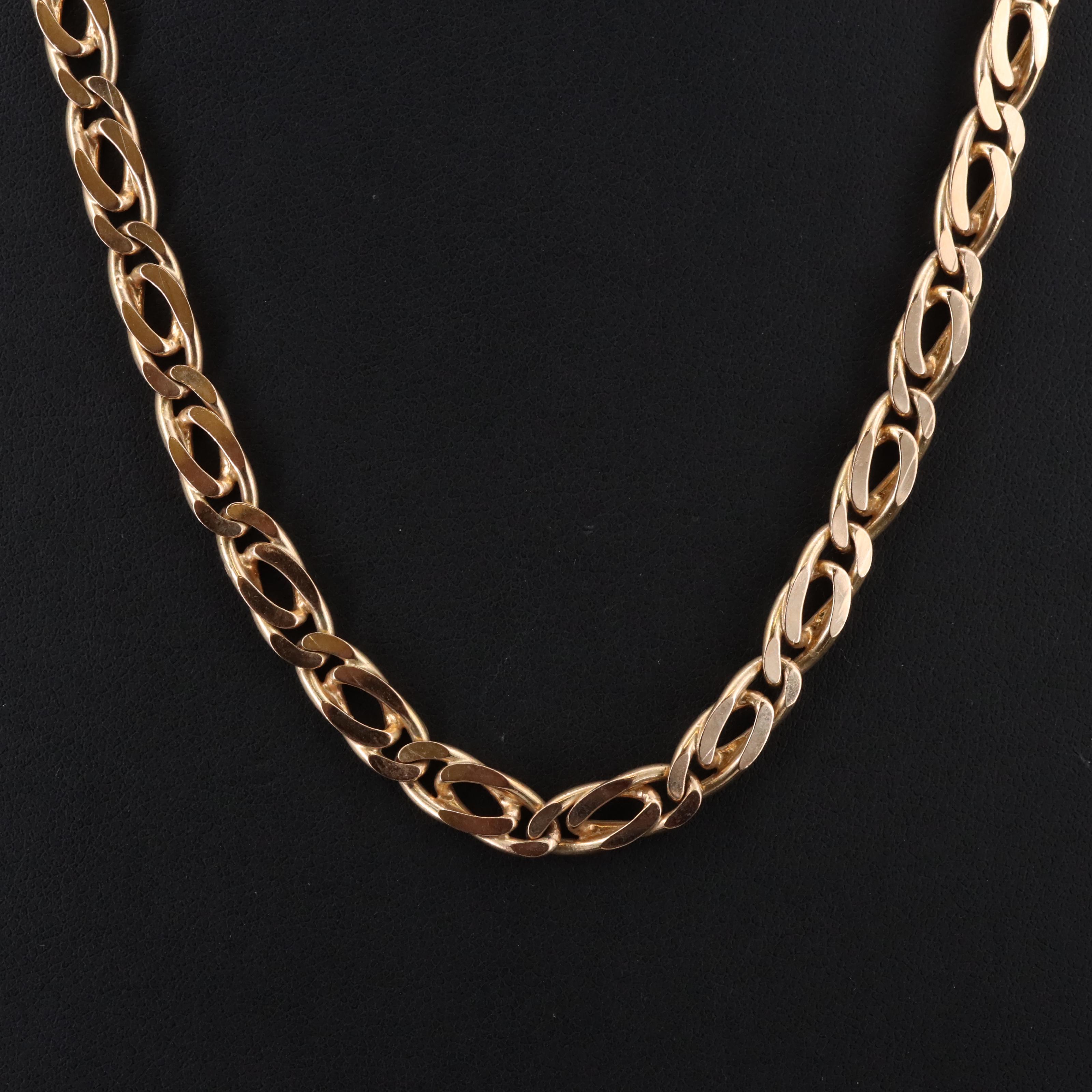 Italian 14K Fancy Curb Chain Necklace