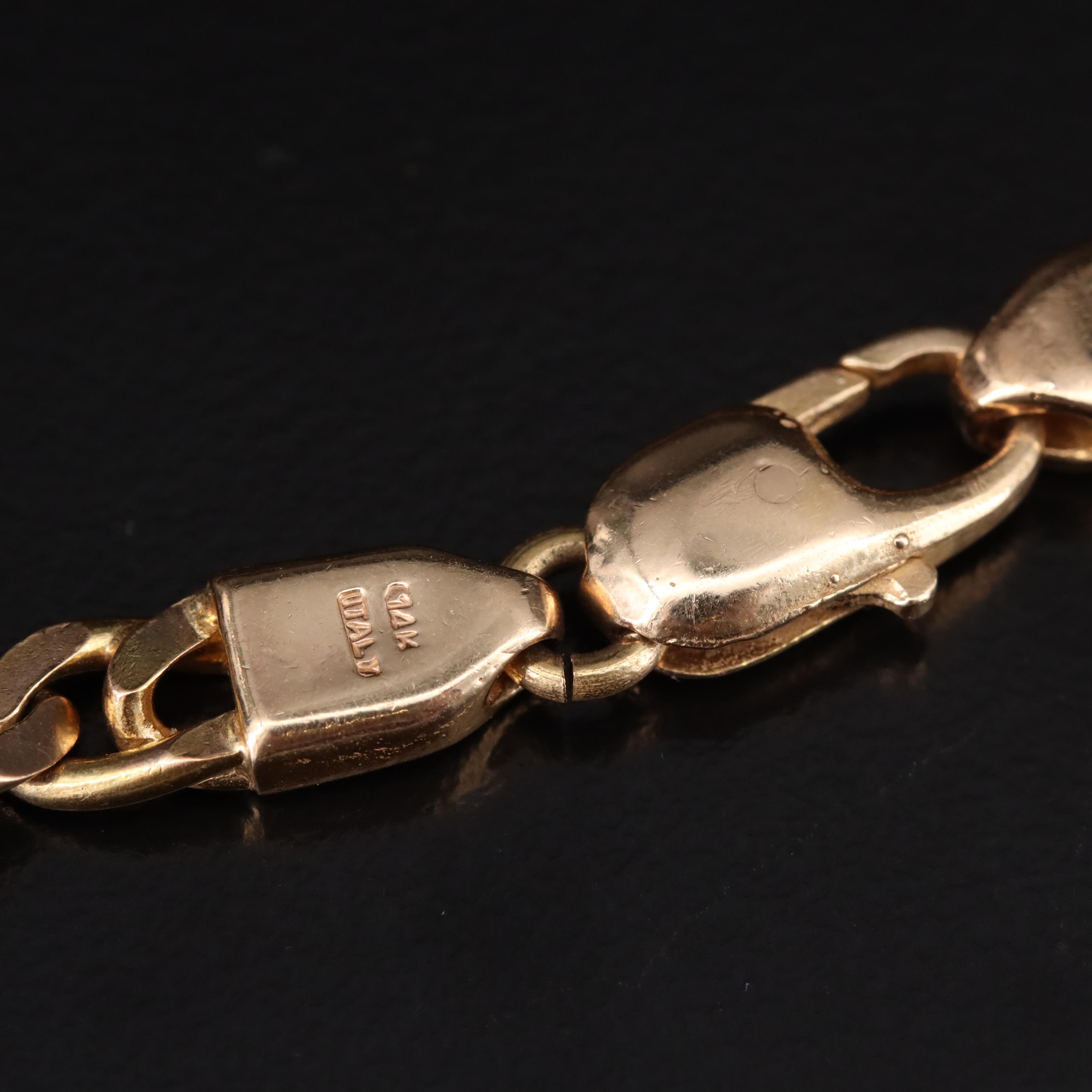 Italian 14K Fancy Curb Chain Necklace