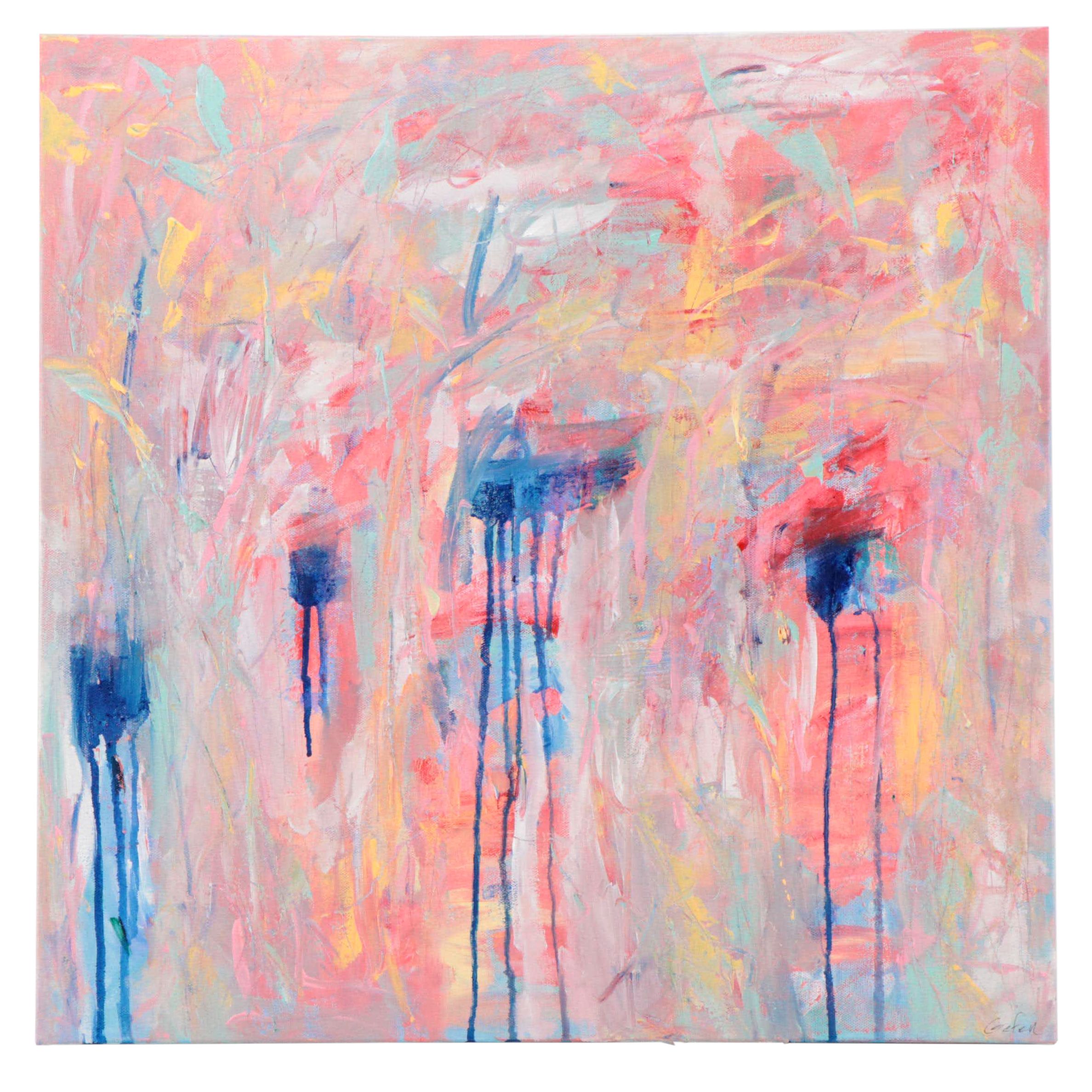 Saul Gefen Abstract Acrylic Painting, 2023