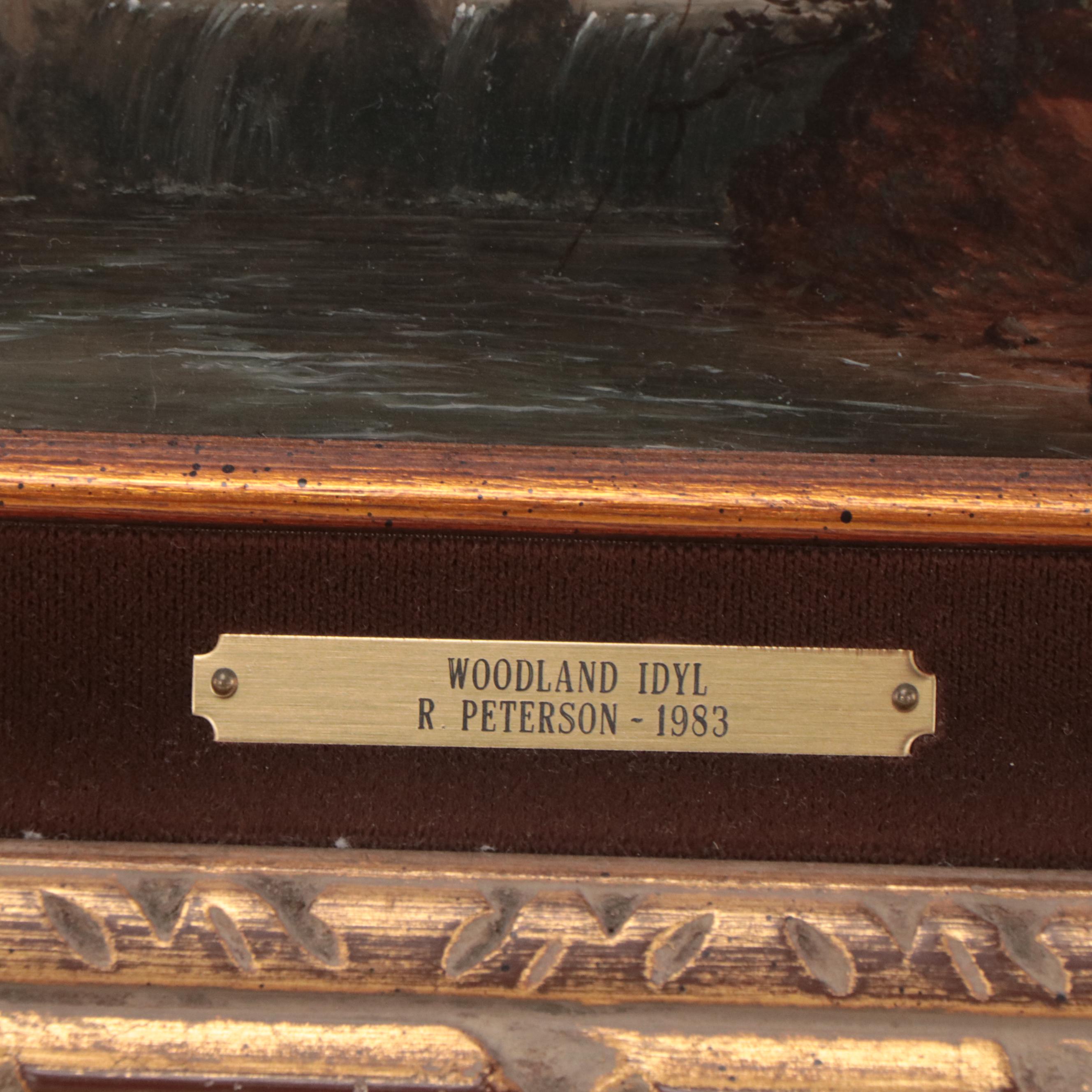 Richard Peterson Oil Painting "Woodland Idyll," 1983