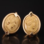 Gold-Filled Lava Cameo Pins