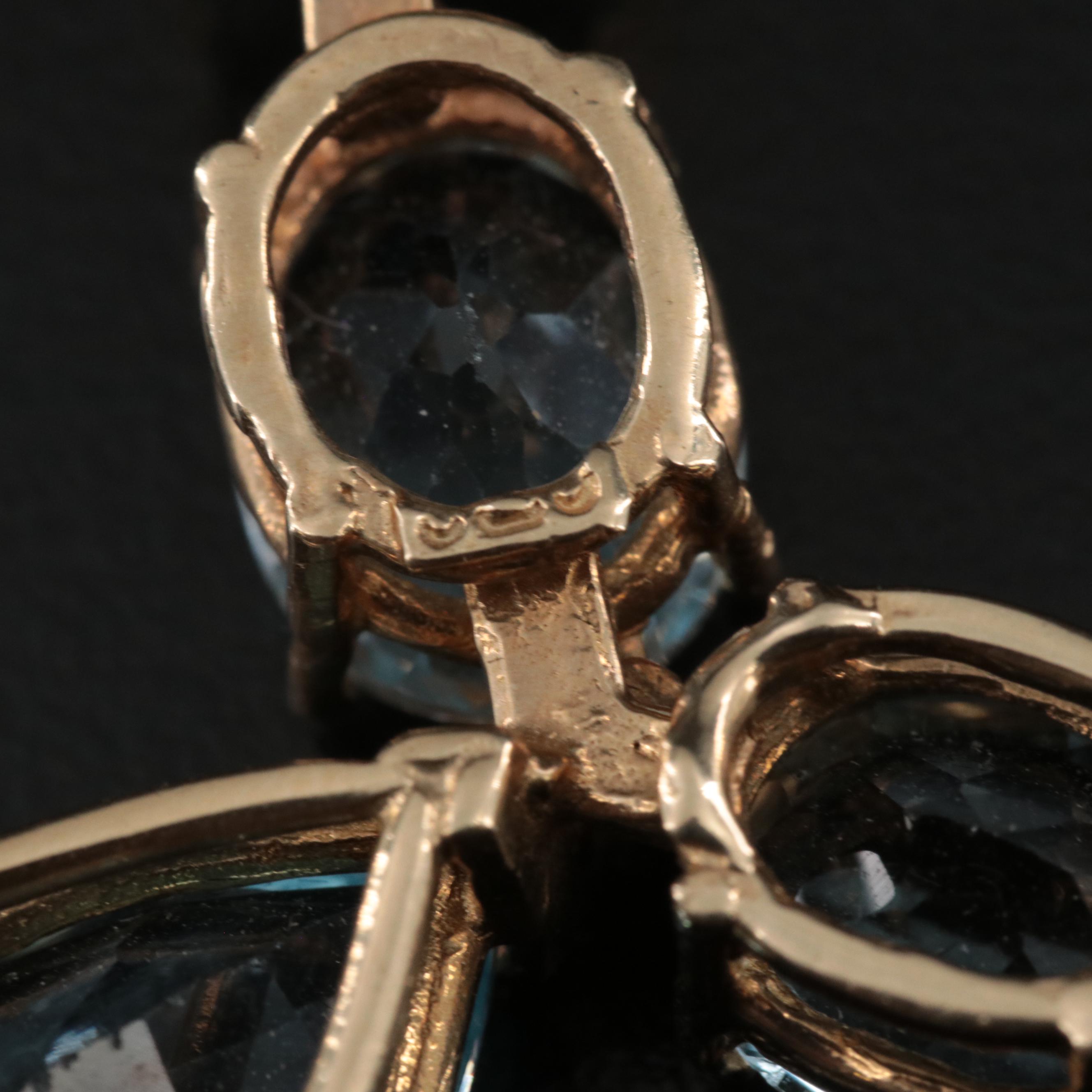 14K Sky Blue Topaz and Diamond Necklace