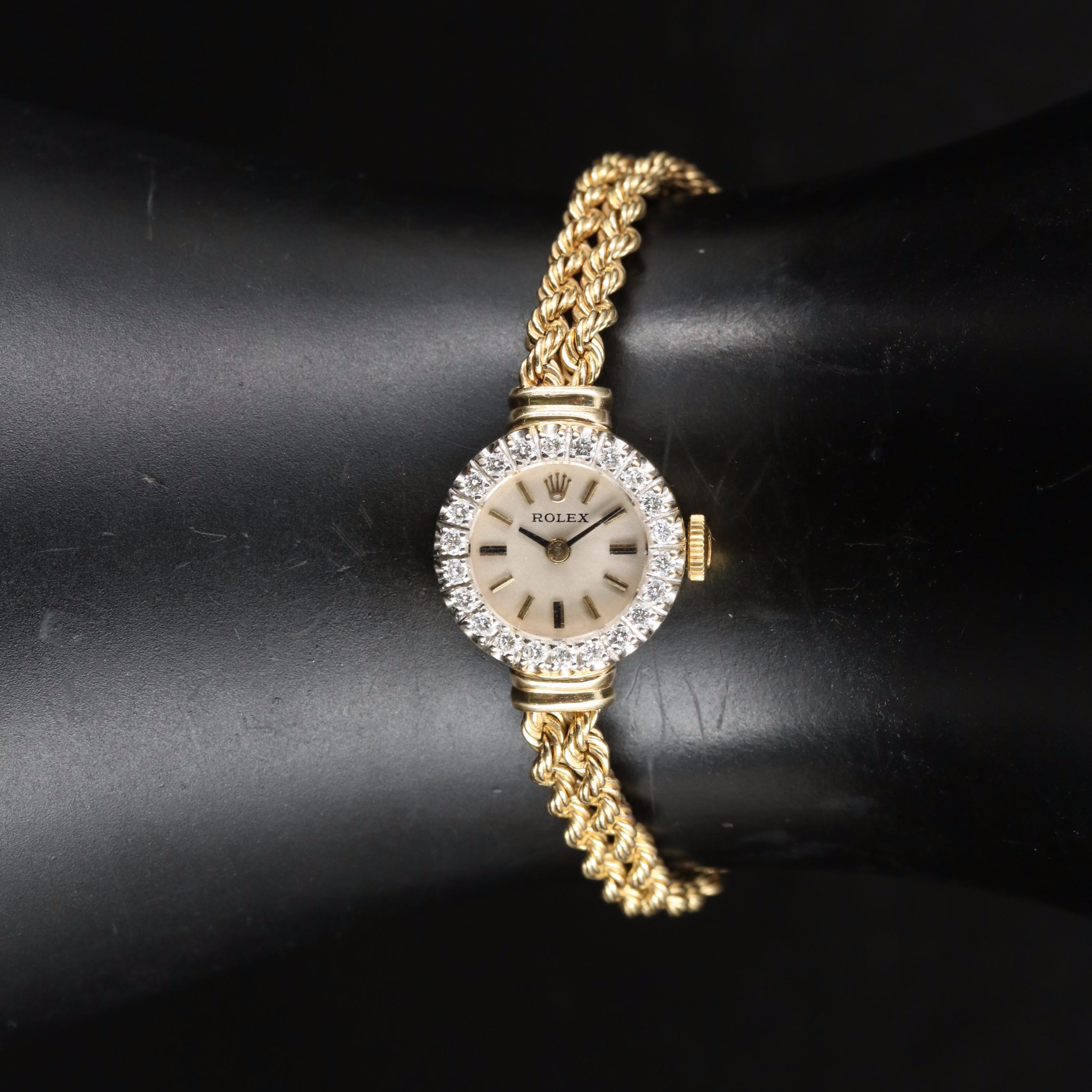 14K Rolex Vintage Diamond Cocktail Watch