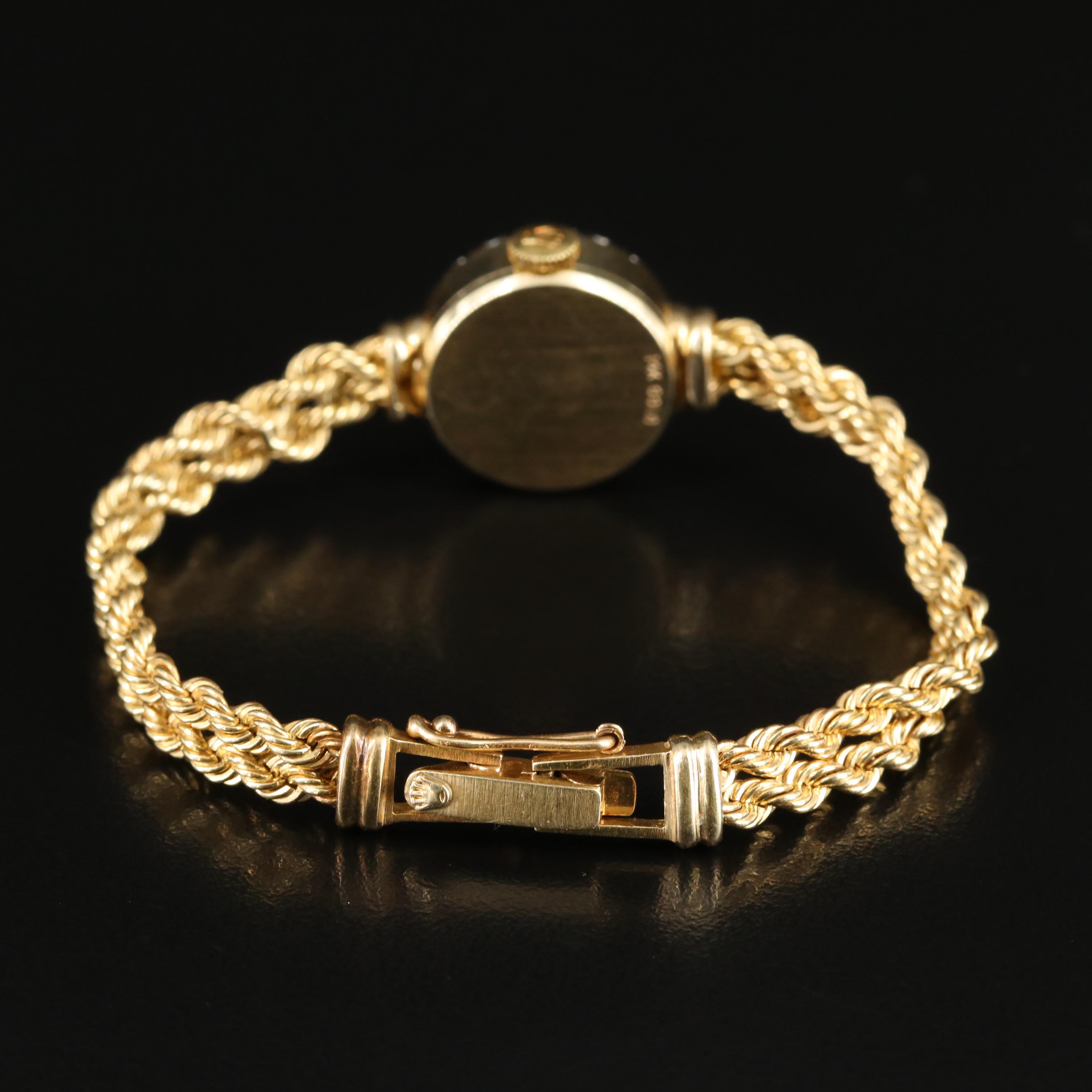 14K Rolex Vintage Diamond Cocktail Watch