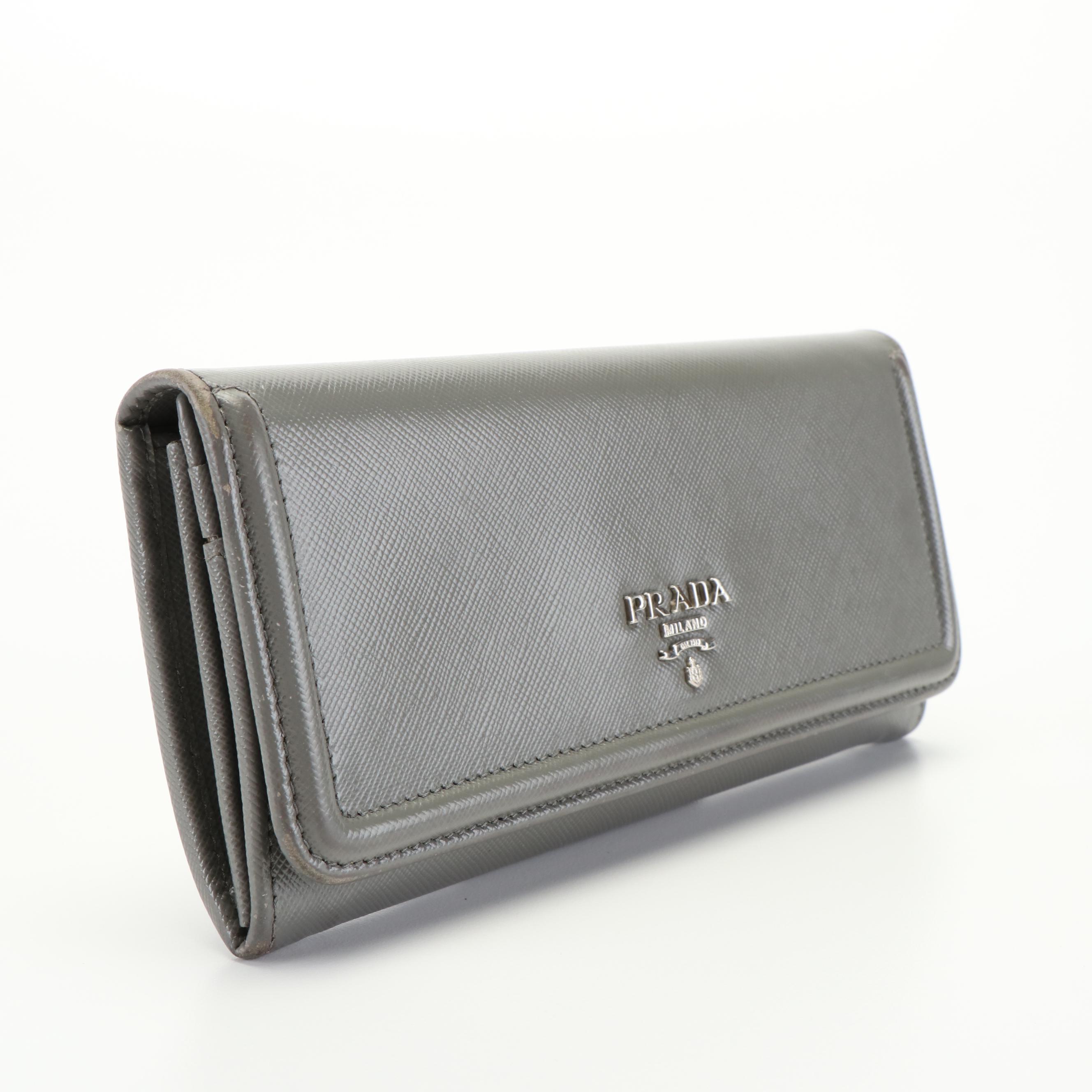 Prada Full Flap Saffiano Leather Long Wallet