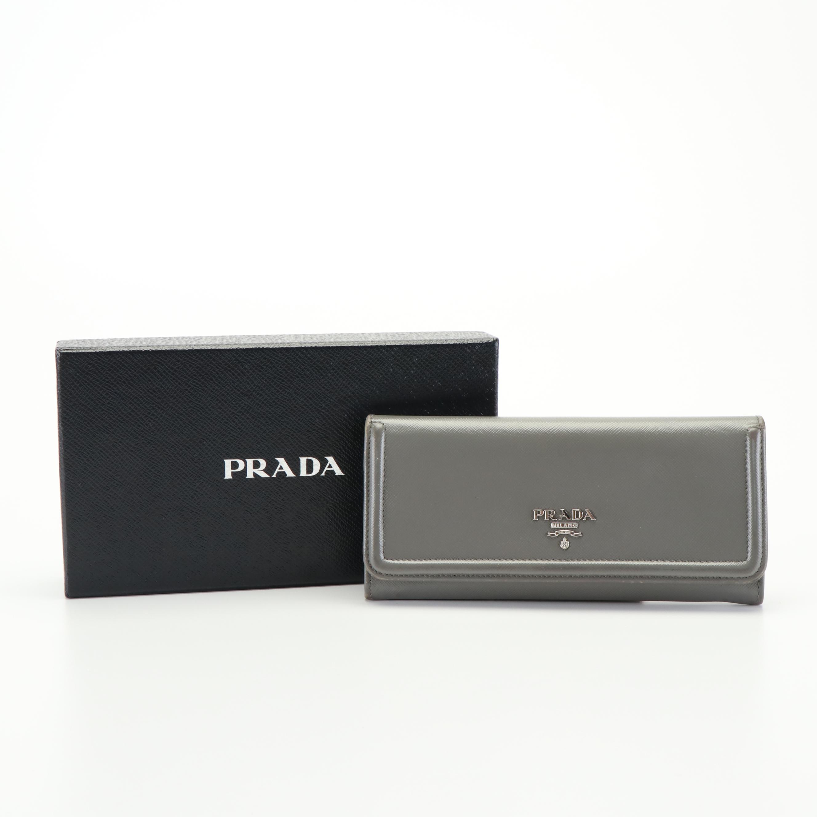Prada Full Flap Saffiano Leather Long Wallet