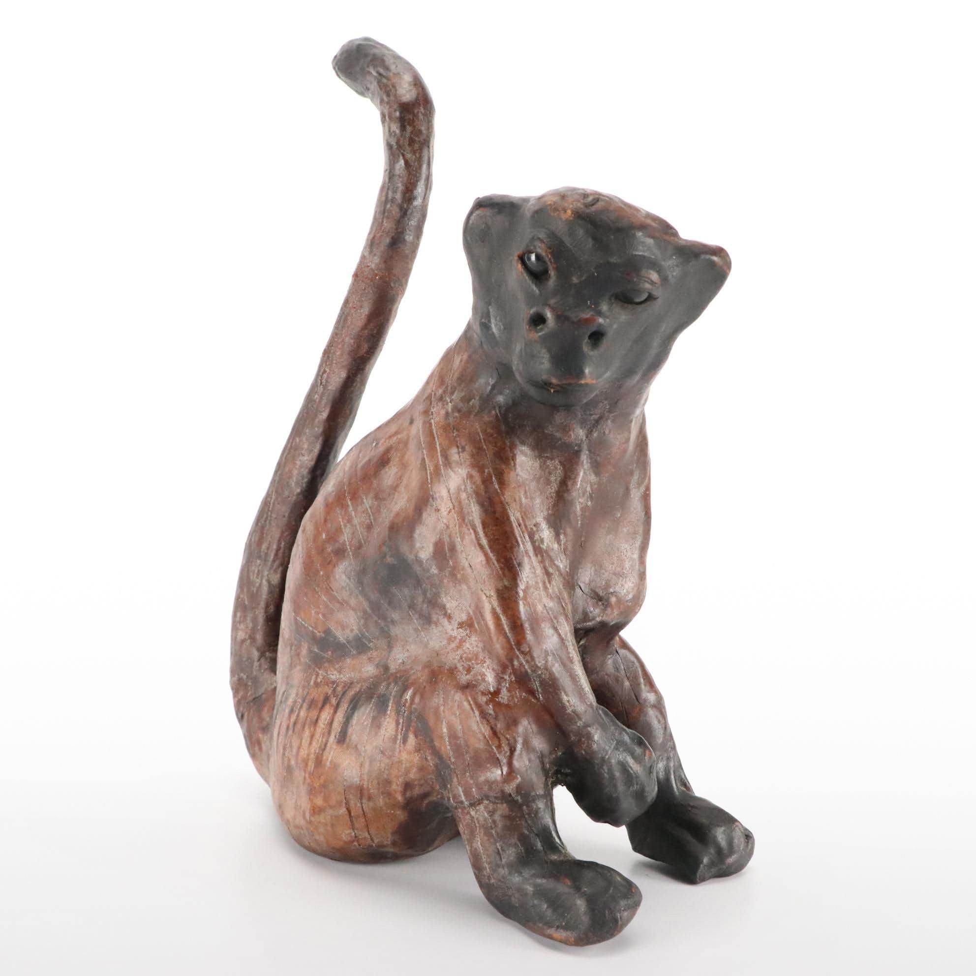 Wood and Resin Monkey Figurine