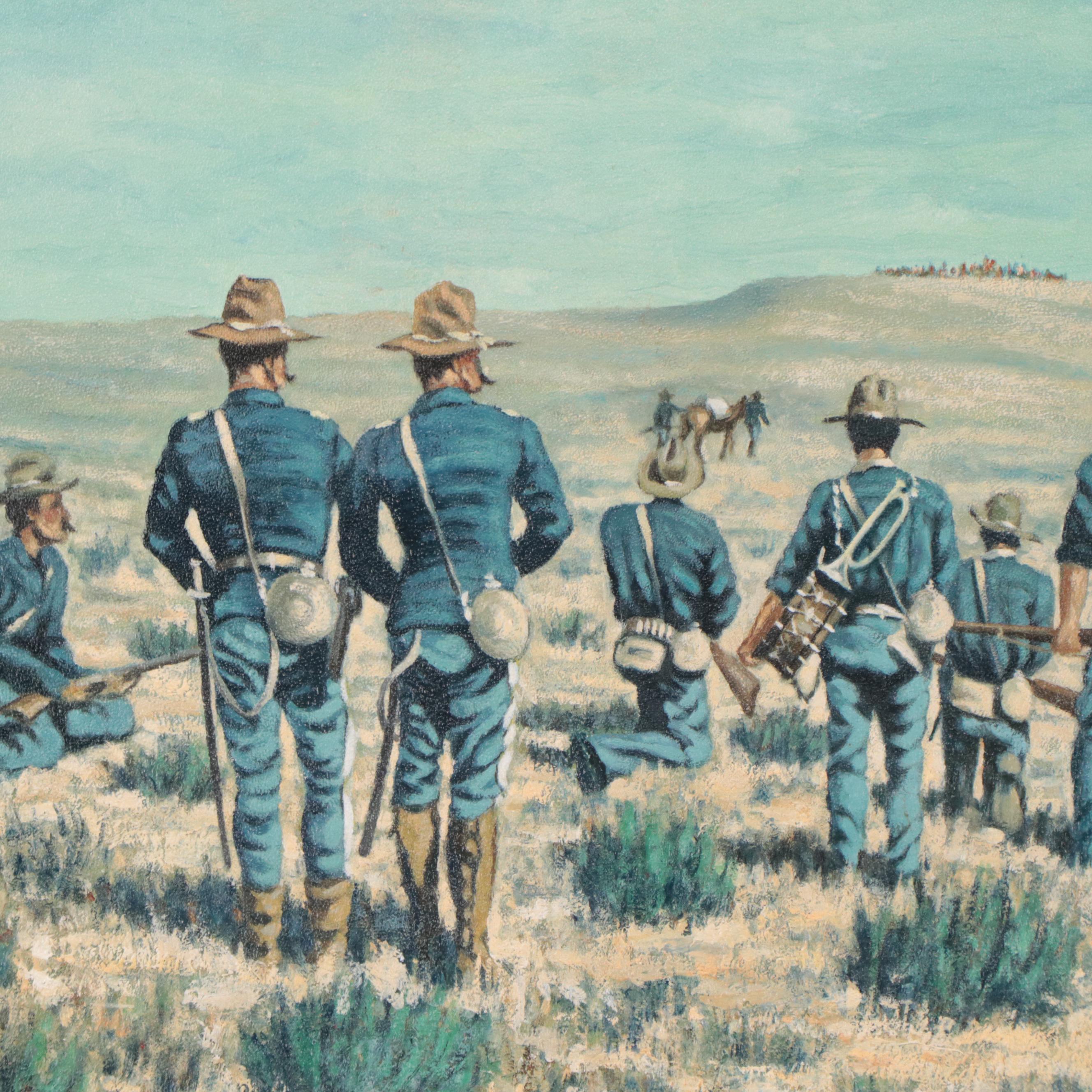 D. Singer Findlay Civil War Scene Oil Painting, 1932