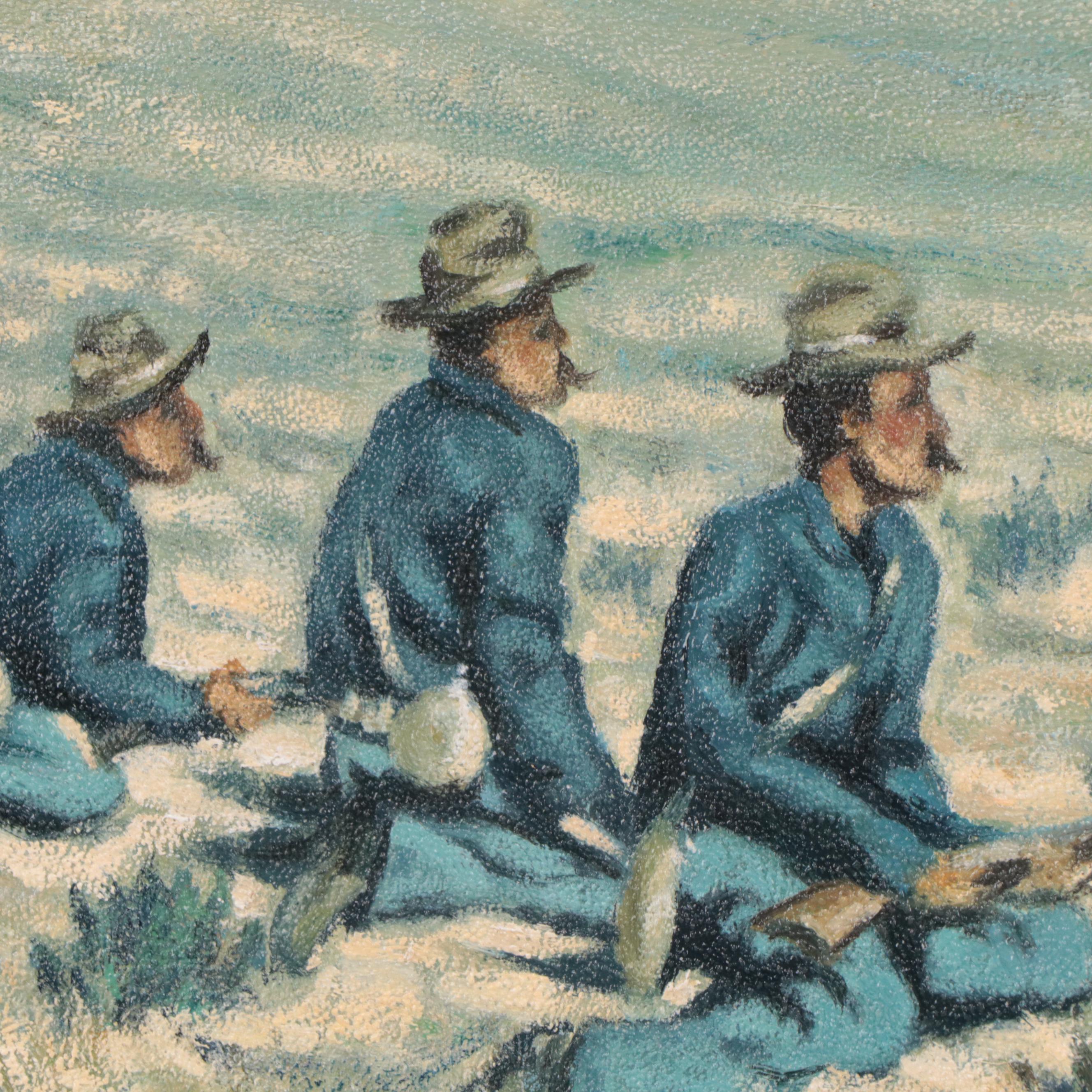 D. Singer Findlay Civil War Scene Oil Painting, 1932