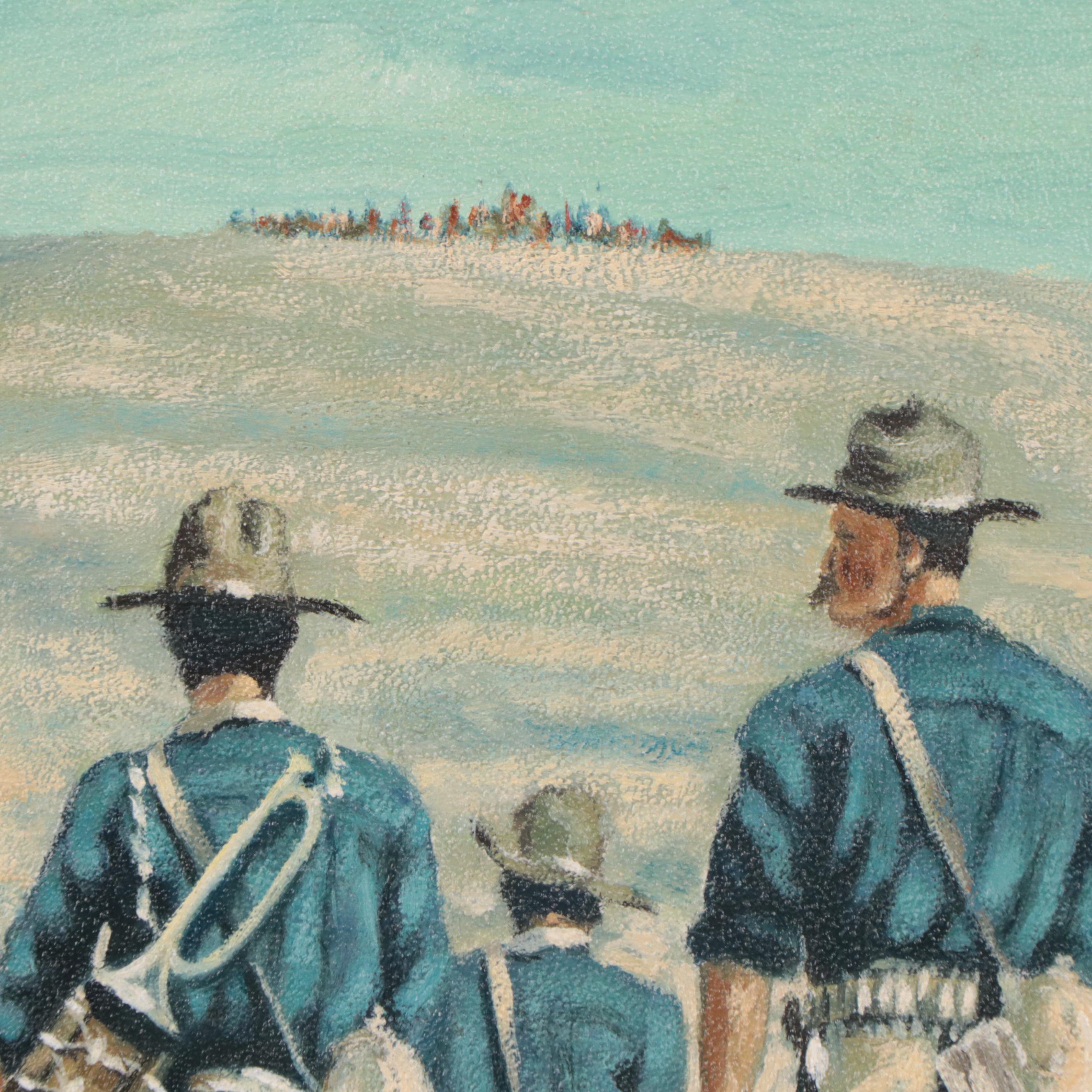 D. Singer Findlay Civil War Scene Oil Painting, 1932