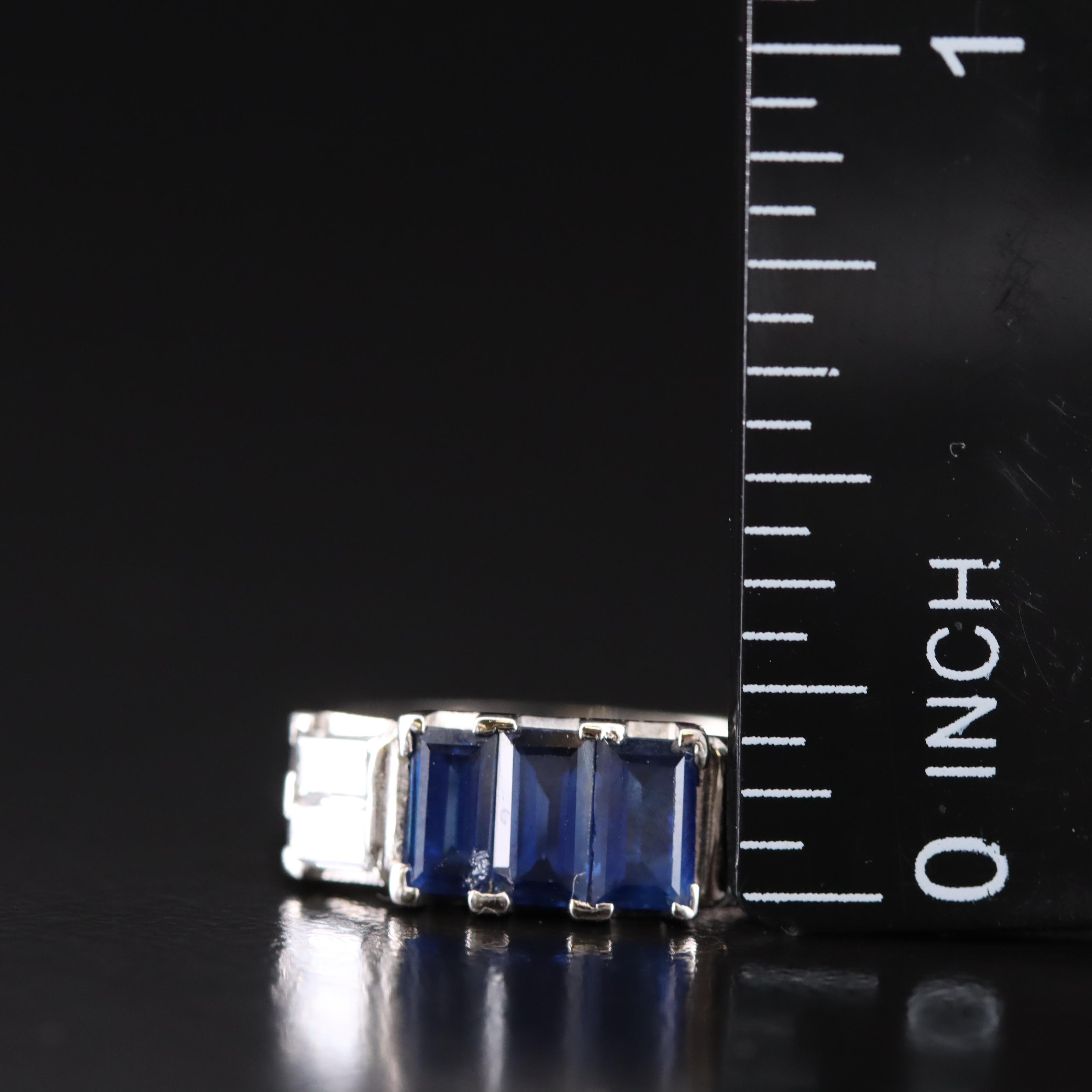 Platinum Sapphire and Diamond Ring