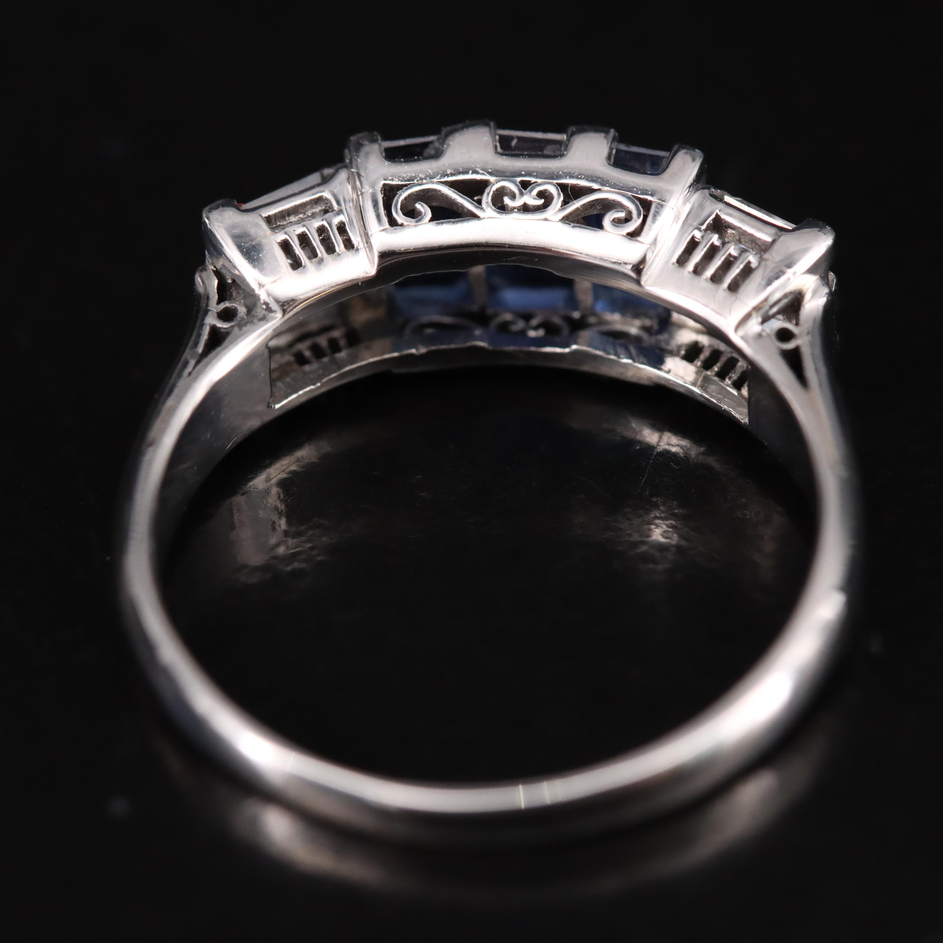 Platinum Sapphire and Diamond Ring