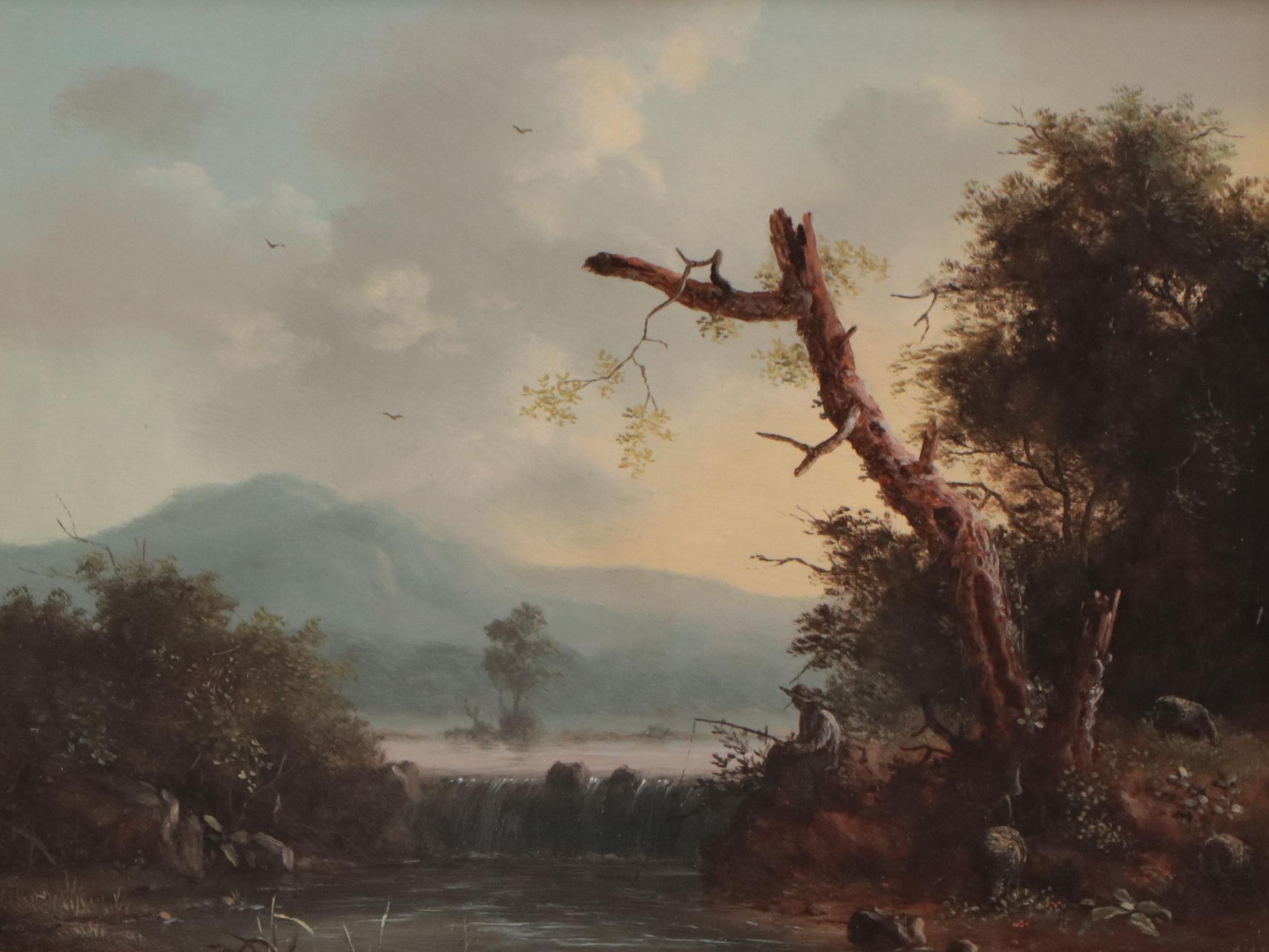 Richard Peterson Oil Painting "Woodland Idyll," 1983