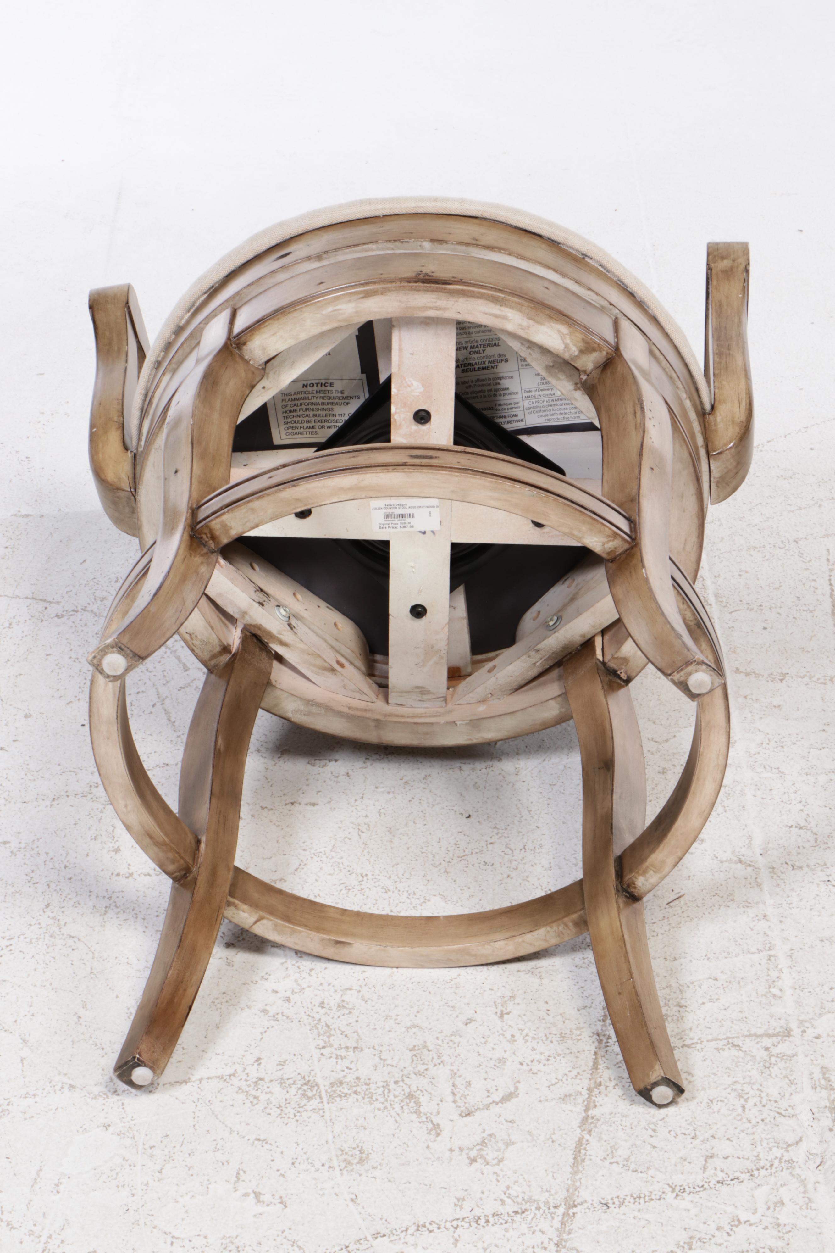 Two Ballard Designs "Julian" French Provincial Style Swivel Counter