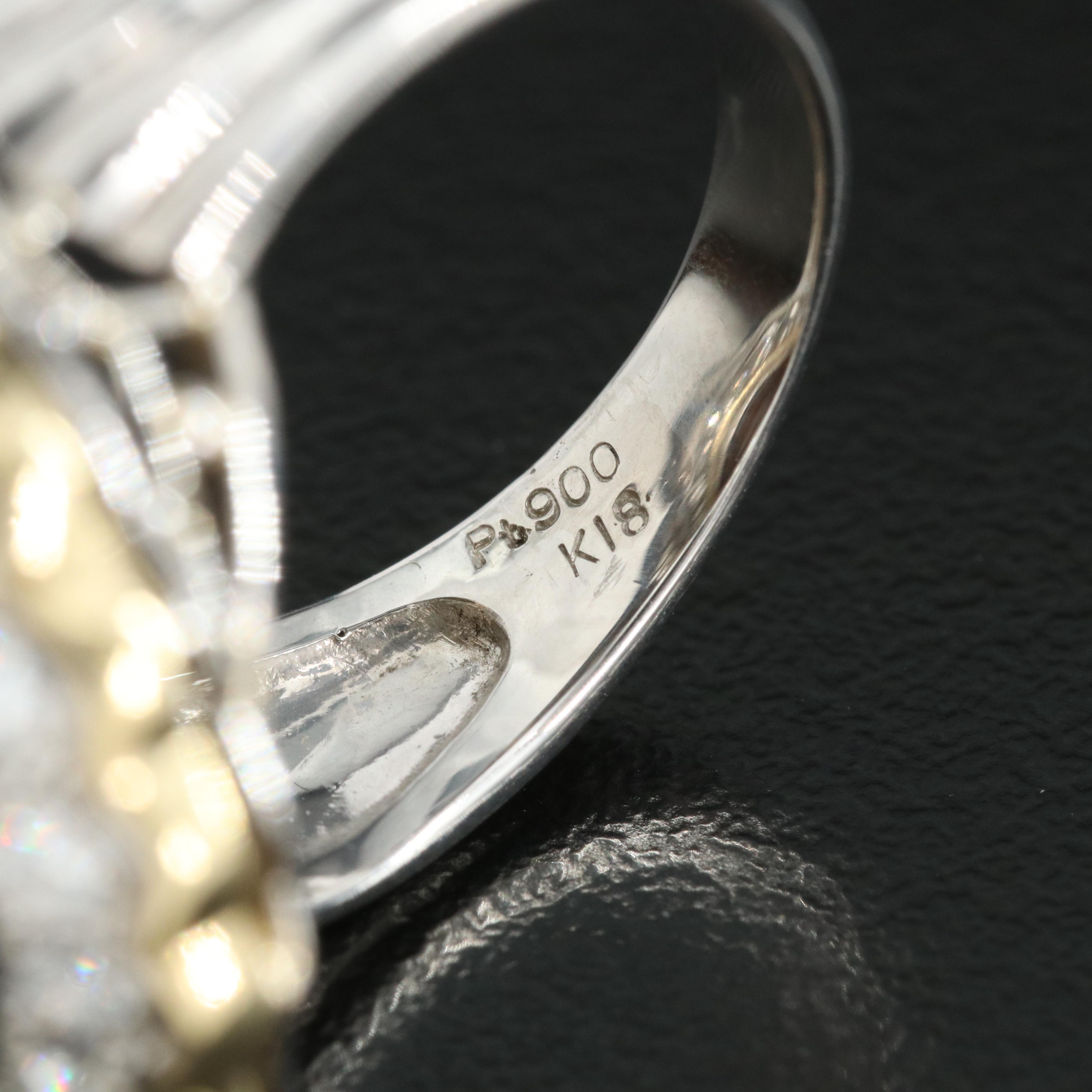 Platinum Opal and Diamond Ring with 18K Accent