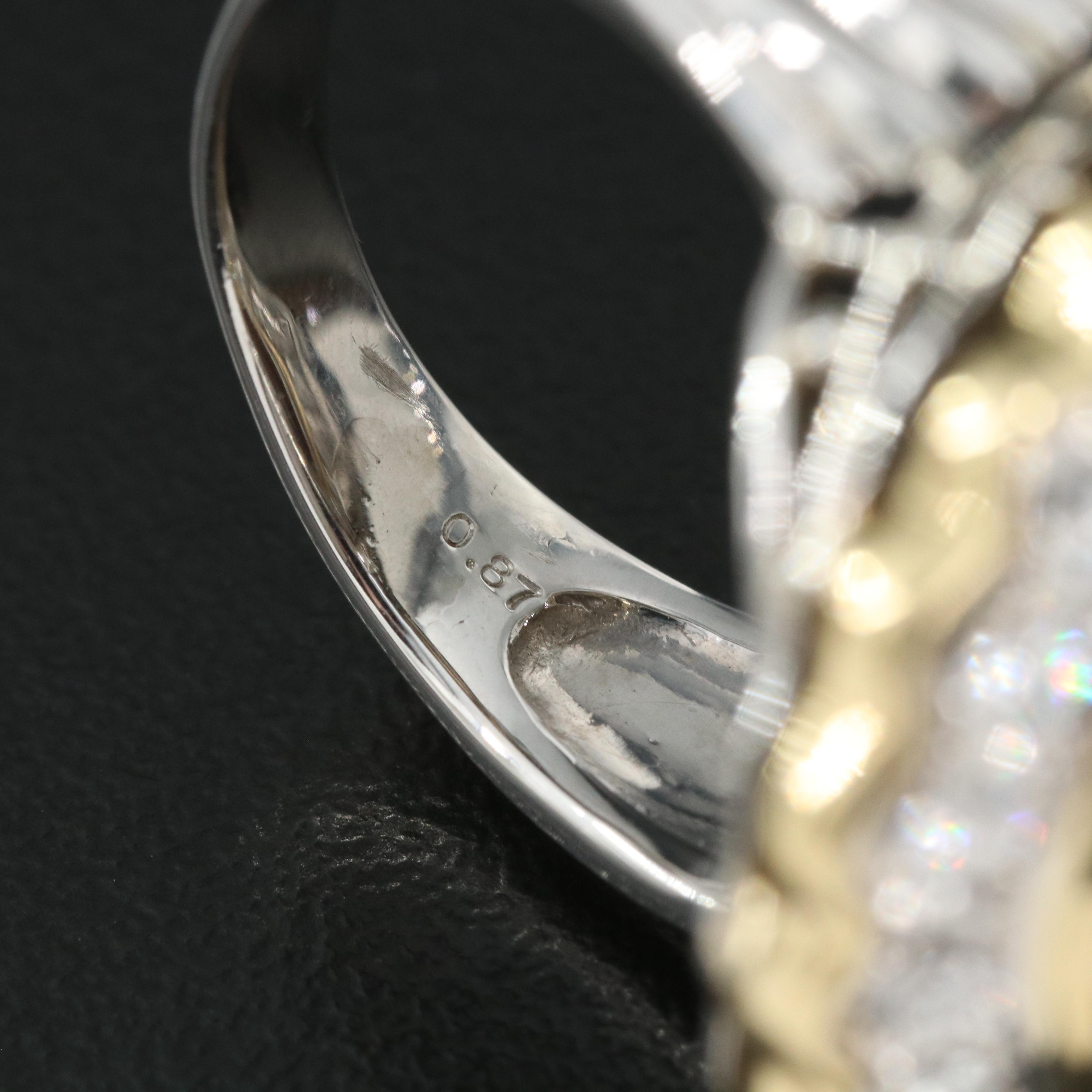 Platinum Opal and Diamond Ring with 18K Accent