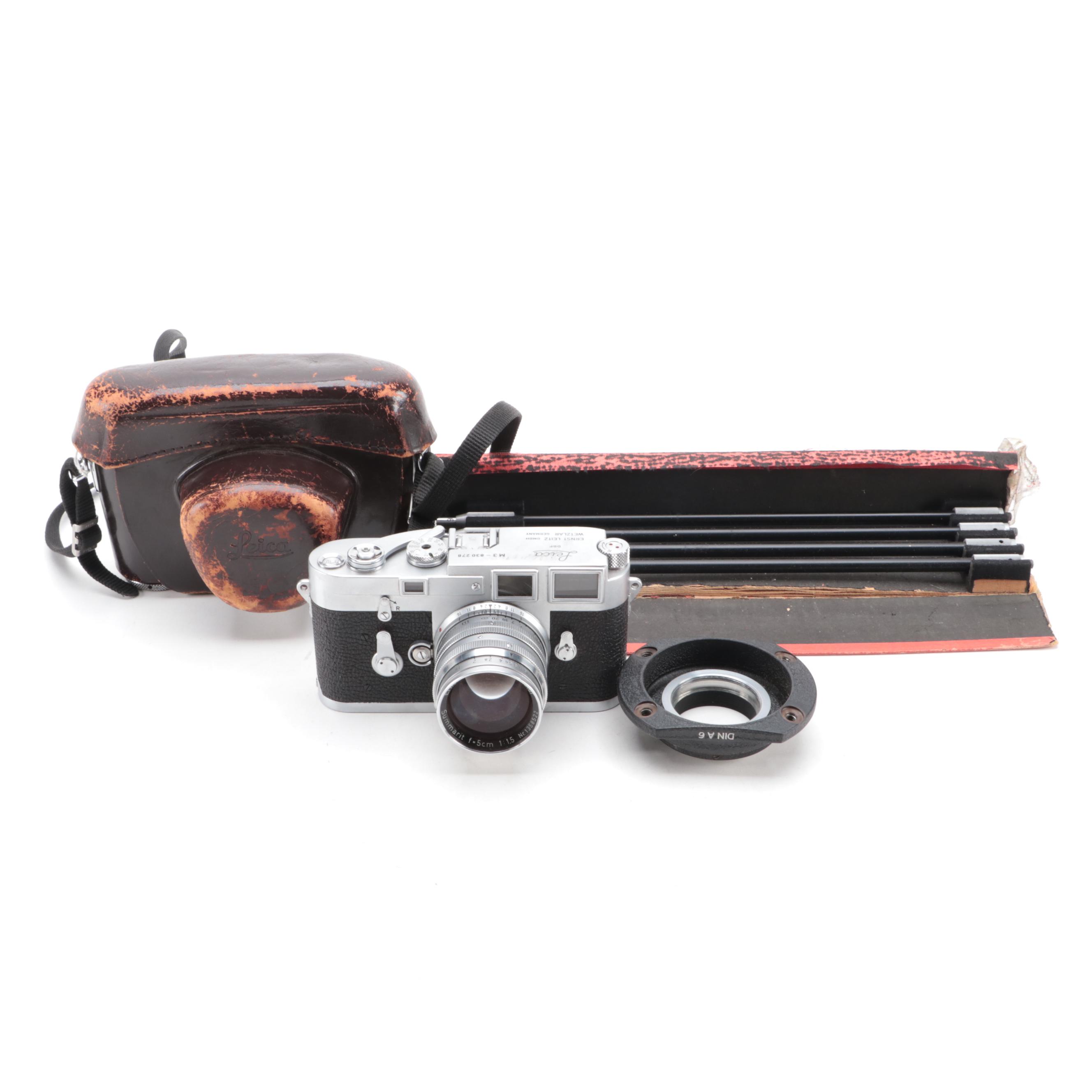 German Leica M3 Camera With Lens and Case